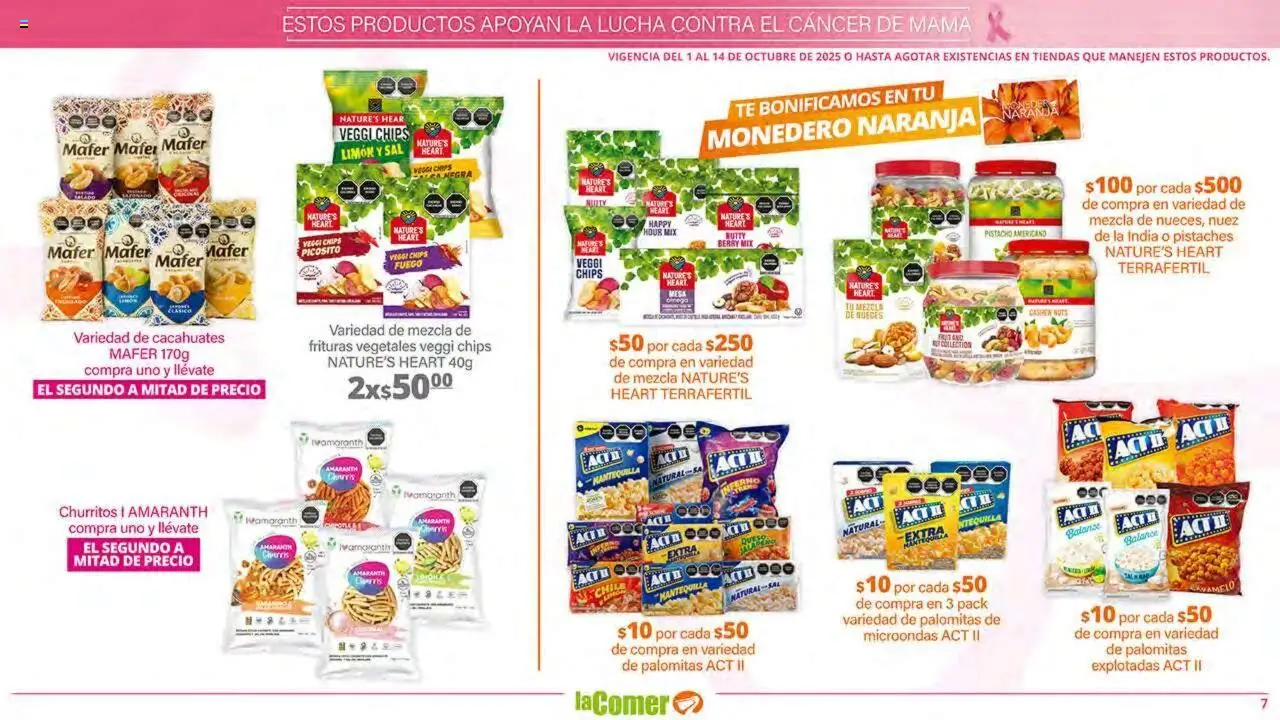 Nuevas ofertas de La Comer válidas en toda la República Mexicana desde el 01.10.2025. ¡Encuentra las mejores ofertas en La Comer - Folleto! | Página: 7 | Productos: Monedero, Limón, Mantequilla, Nuez