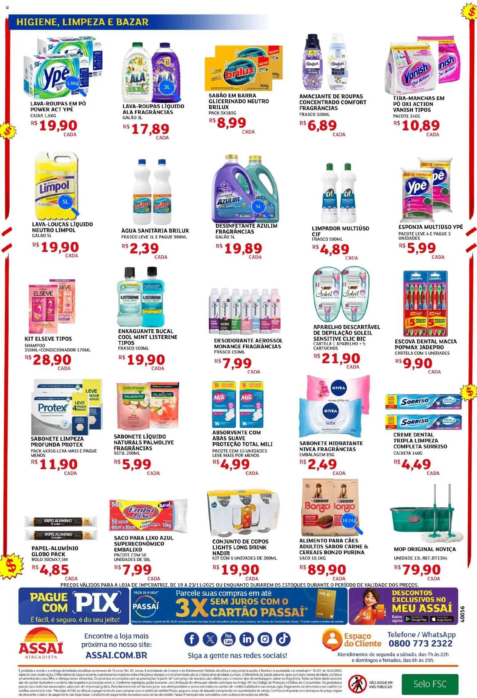Assaí Atacadista Folheto - válido de 19.11.2025 | Página: 4 | Produtos: Shampoo, Carne, Vanish, Absorvente