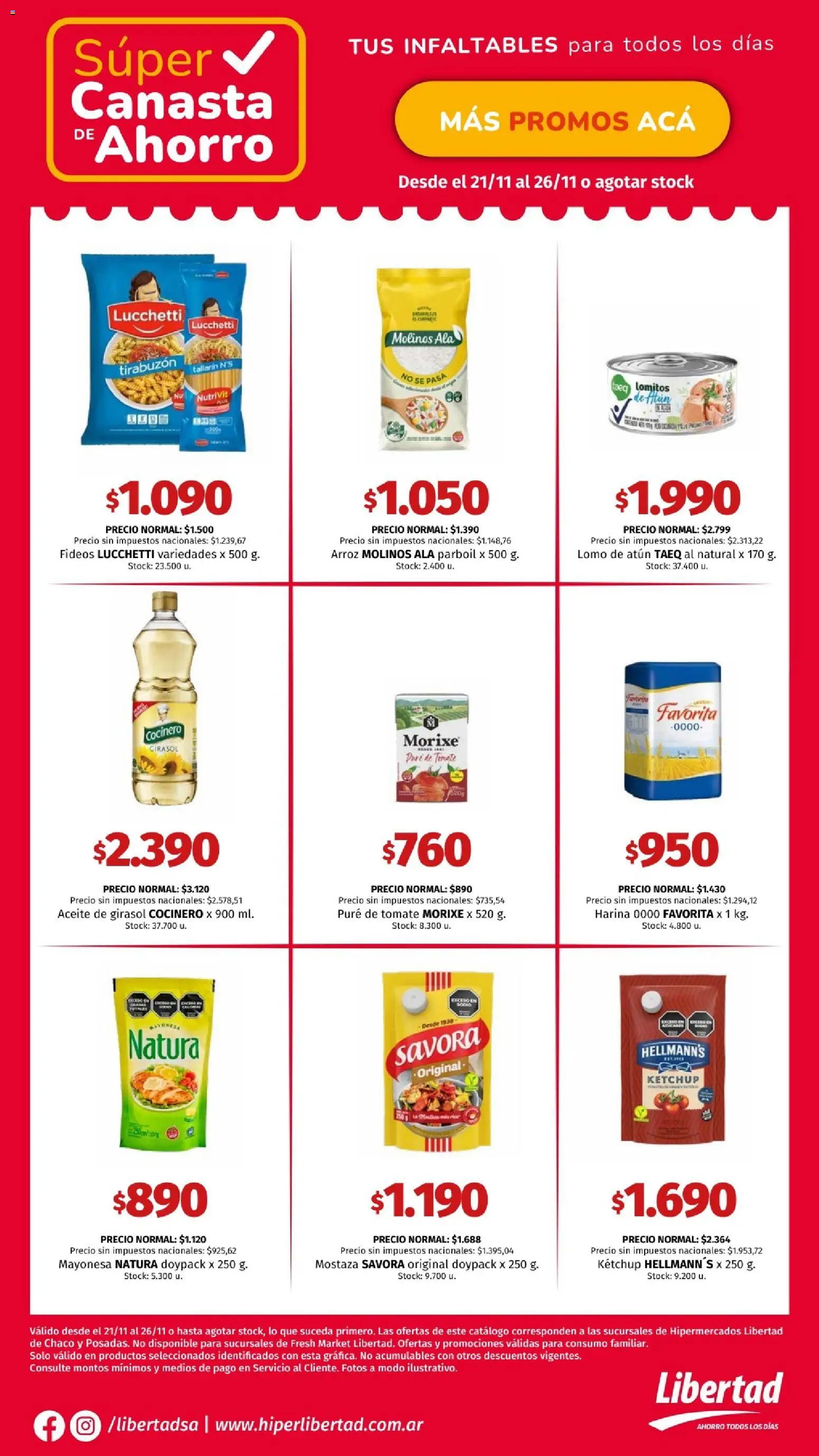 Hipermercado Libertad - CANASta │ válido desde el 21.11.2025 | Página: 1 | Productos: Mostaza, Tomate, Arroz, Canasta