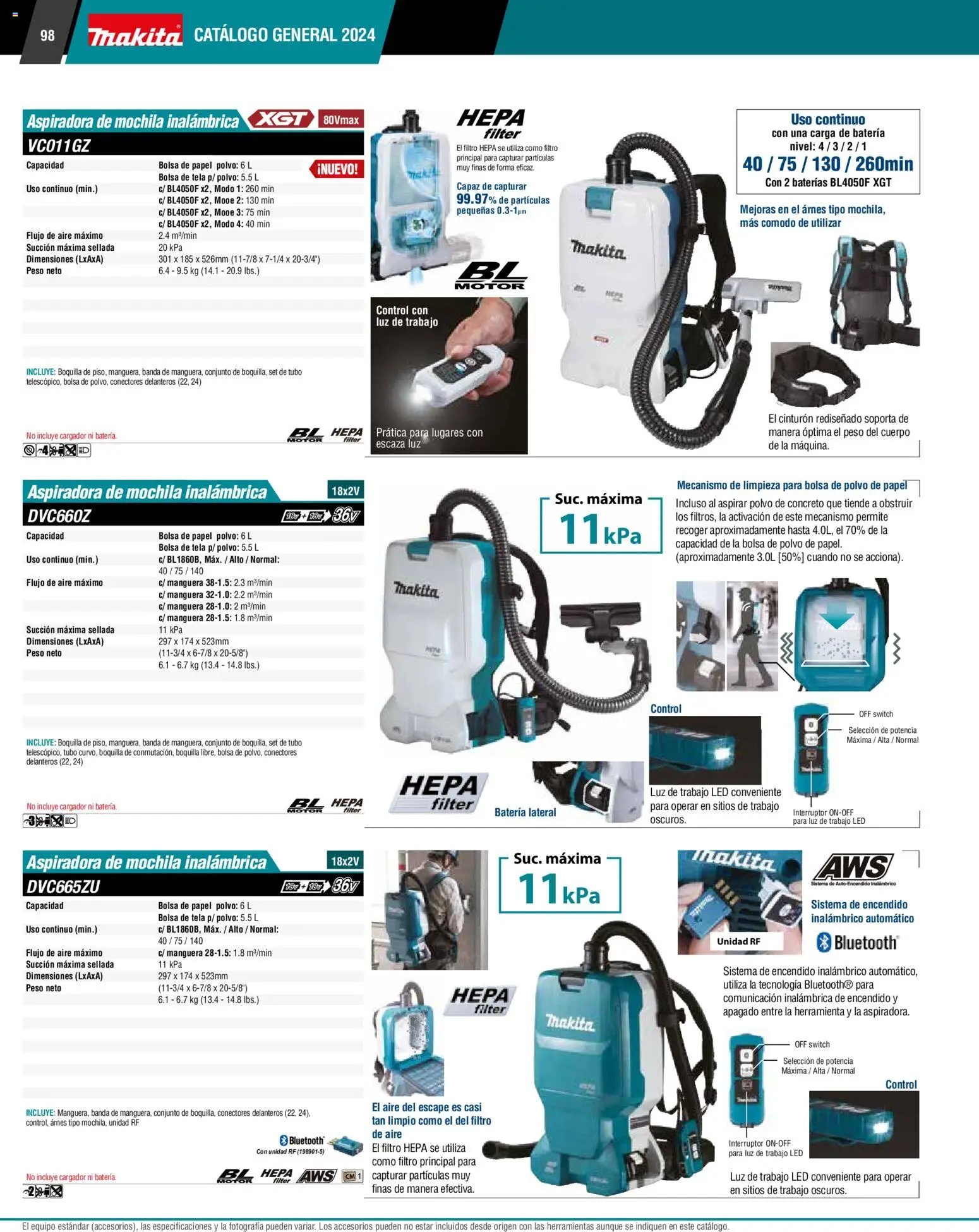 Nuevas ofertas de Makita válidas en toda la República Mexicana desde el 01.01.2024. ¡Encuentra las mejores ofertas en Makita catálogo General! | Página: 98 | Productos: Manguera, Cinturón, Bolsa, Polvo