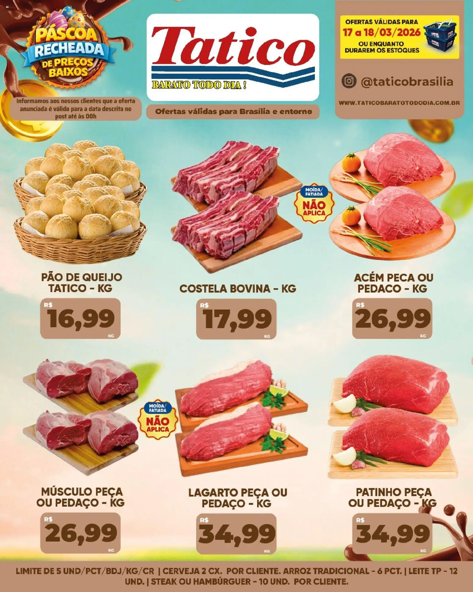 Tatico ofertas do Dia Folheto - válido de 19.03.2026 | Página: 56 | Produtos: Acém, Leite, Pão, Arroz