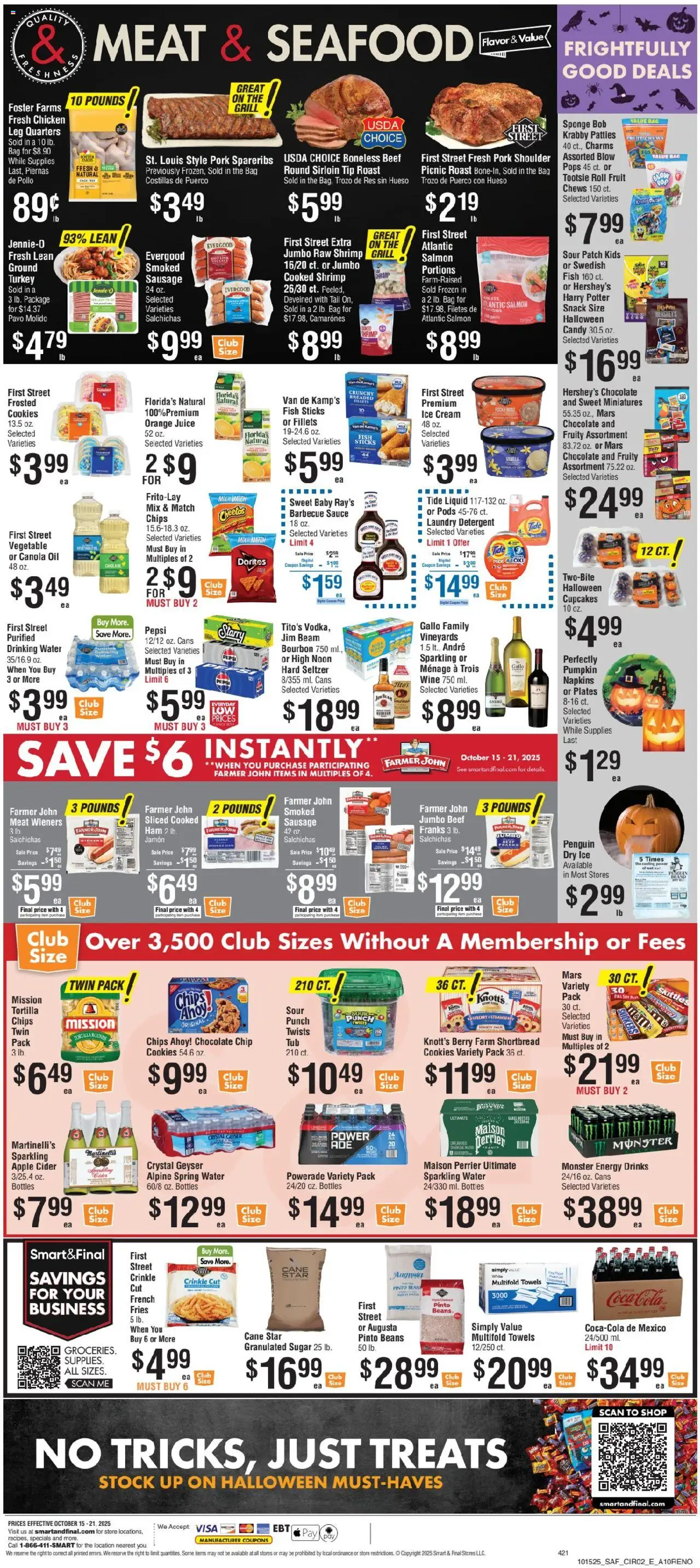 Smart & Final Weekly Ad - valid from 15.10.2025 | Page: 3 | Products: Oil, Ham, Pumpkin, Grill