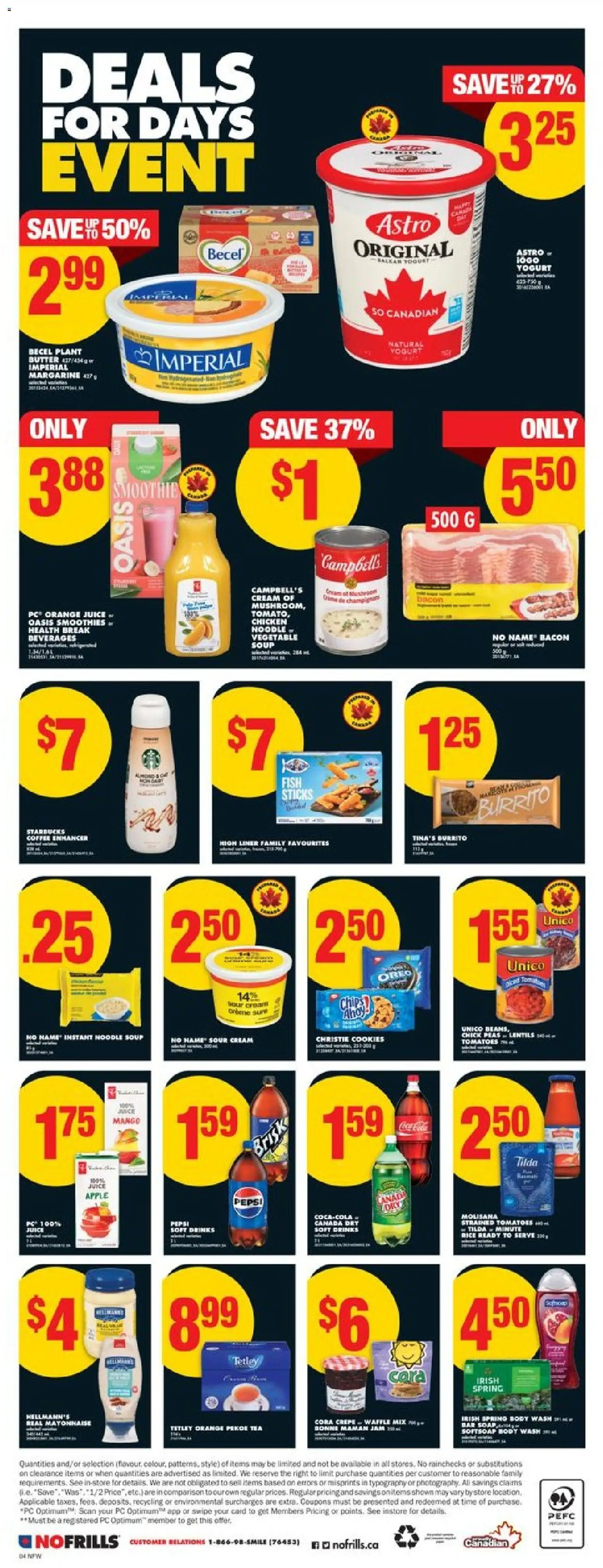 No Frills flyer valid from 23.10.2025 | Page: 5 | Products: Fish, Cream, PC, Butter