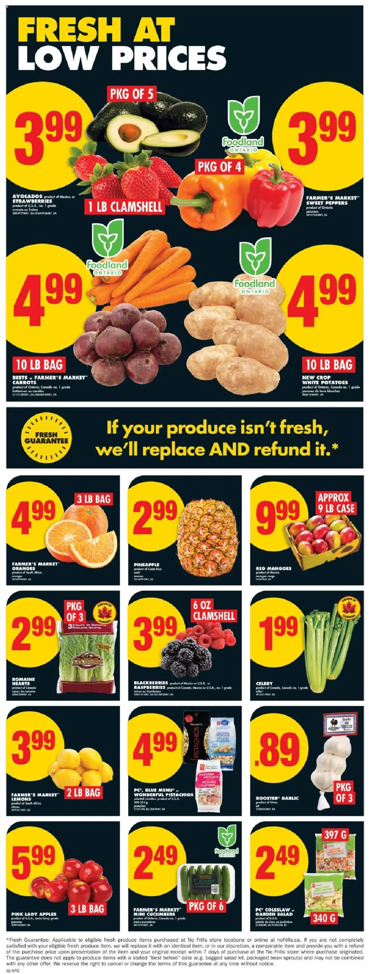 No Frills flyer valid from 21.08.2025 | Page: 3 | Products: Pineapple, Strawberries, PC, Bag