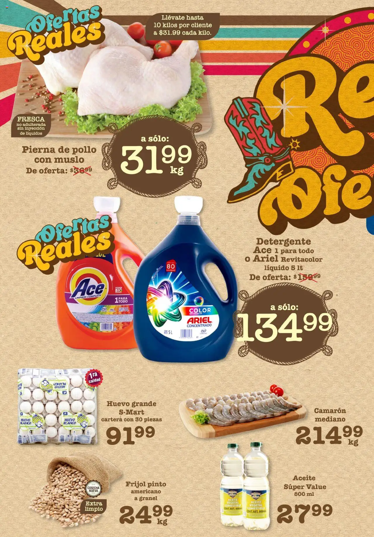 Nuevas ofertas de S-Mart válidas en toda la República Mexicana desde el 01.08.2025. ¡Encuentra las mejores ofertas en S-Mart - Folleto - Juarez! | Página: 2 | Productos: Pollo, Detergente, Huevo, Aceite