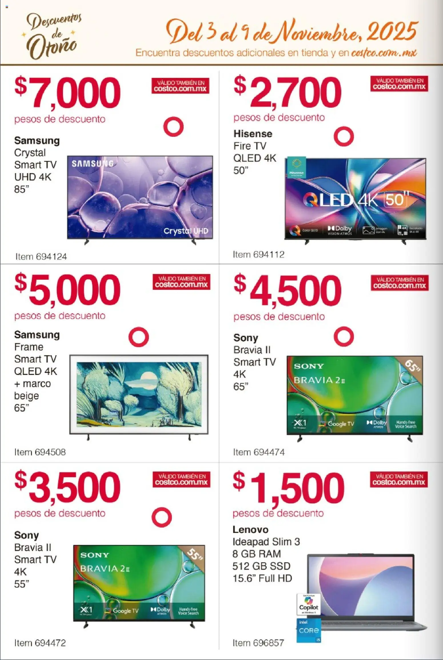 Nuevas ofertas de Costco válidas en toda la República Mexicana desde el 03.11.2025. ¡Encuentra las mejores ofertas en Costco catálogo Descuentos de Otoño! | Página: 2