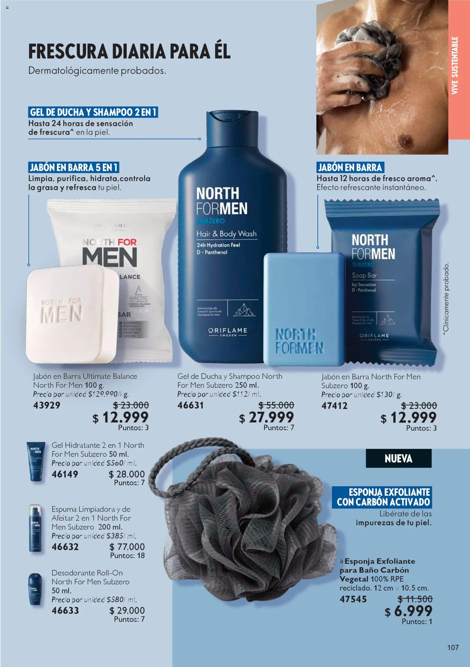 Oriflame revista - valida desde el 24.01.2026 | Página: 107 | Productos: Esponja, Baño, Gel de ducha, Desodorante