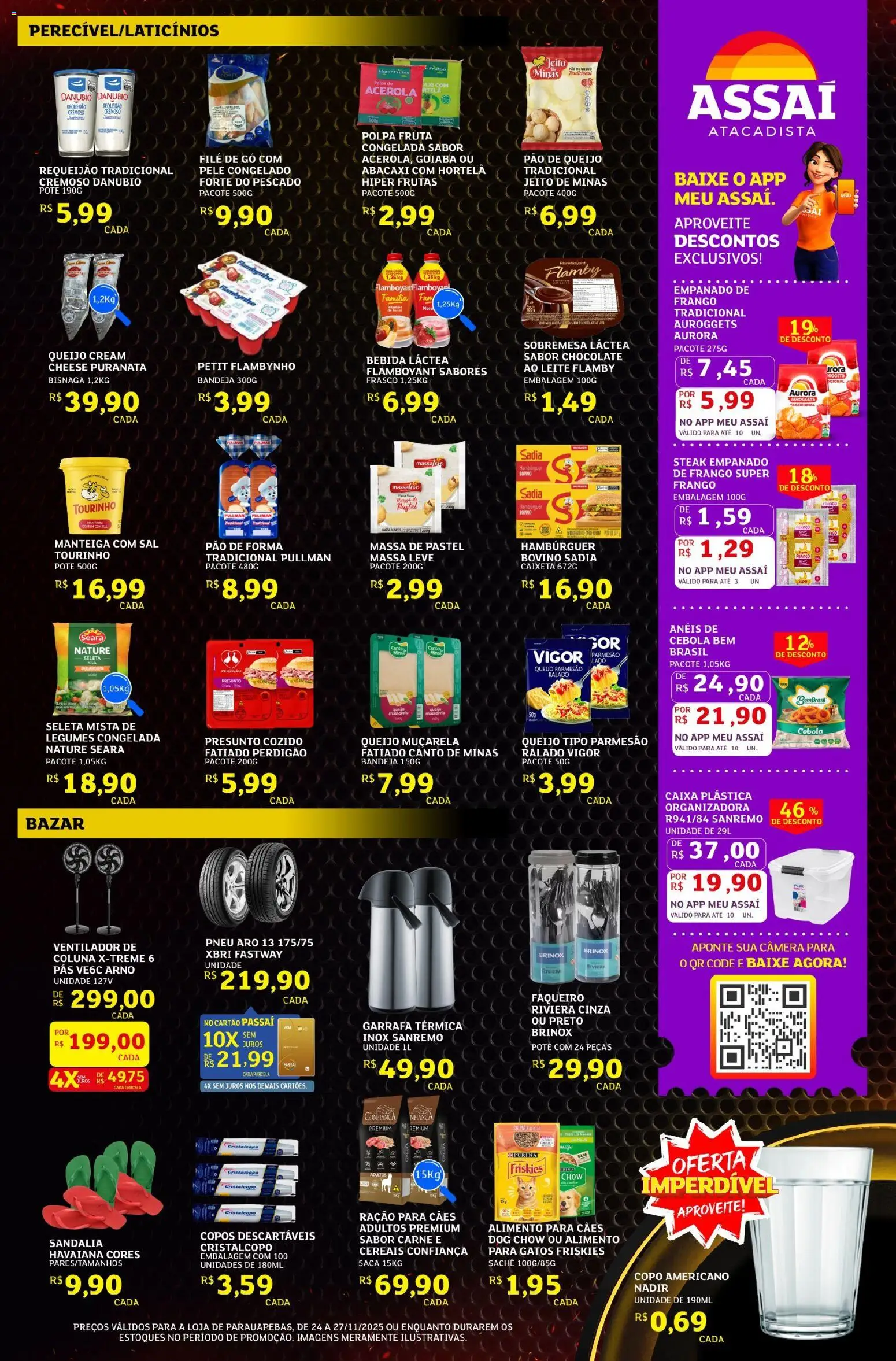 Assaí Atacadista Folheto - válido de 24.11.2025 | Página: 3 | Produtos: Ventilador, Leite, Cereais, Pão de forma