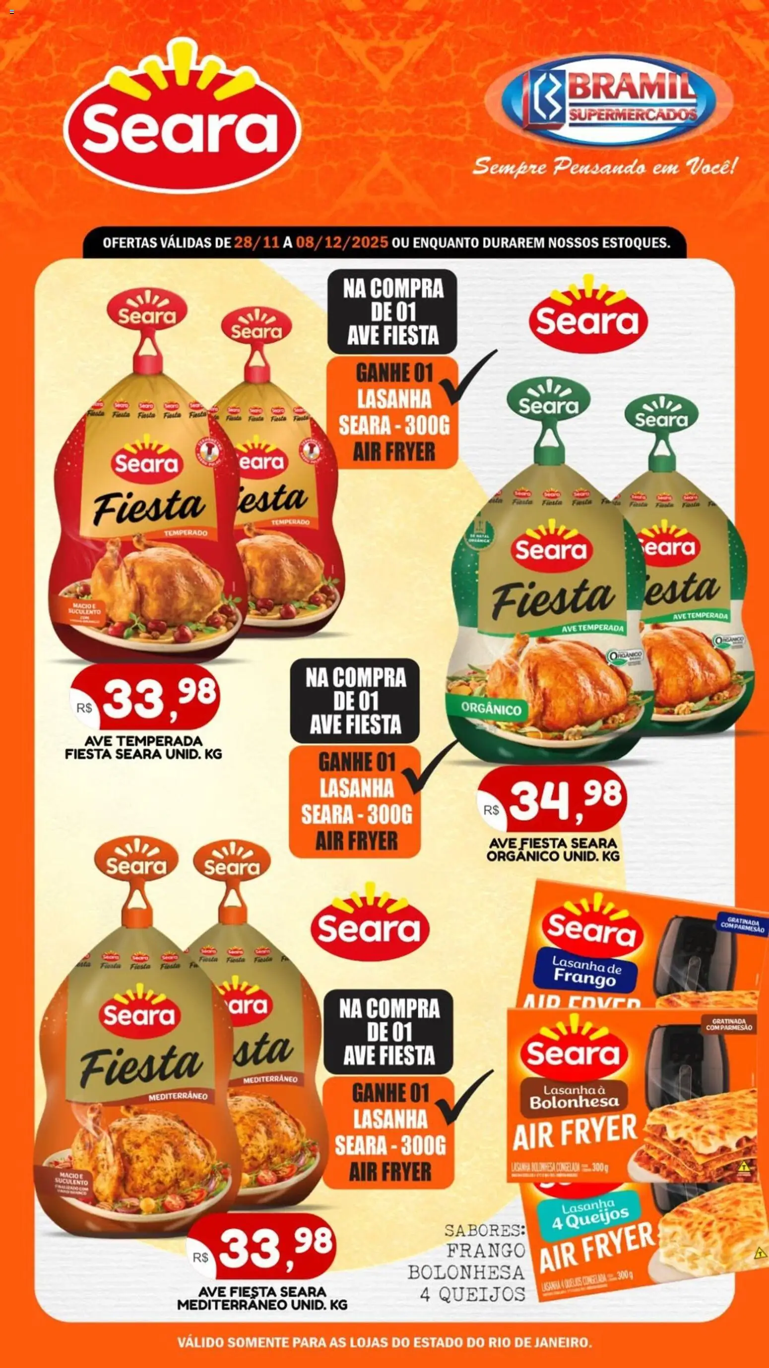 Bramil Supermercados Folheto - válido de 28.11.2025 | Página: 1 | Produtos: Air fryer, Parmesão, Lasanha, Frango