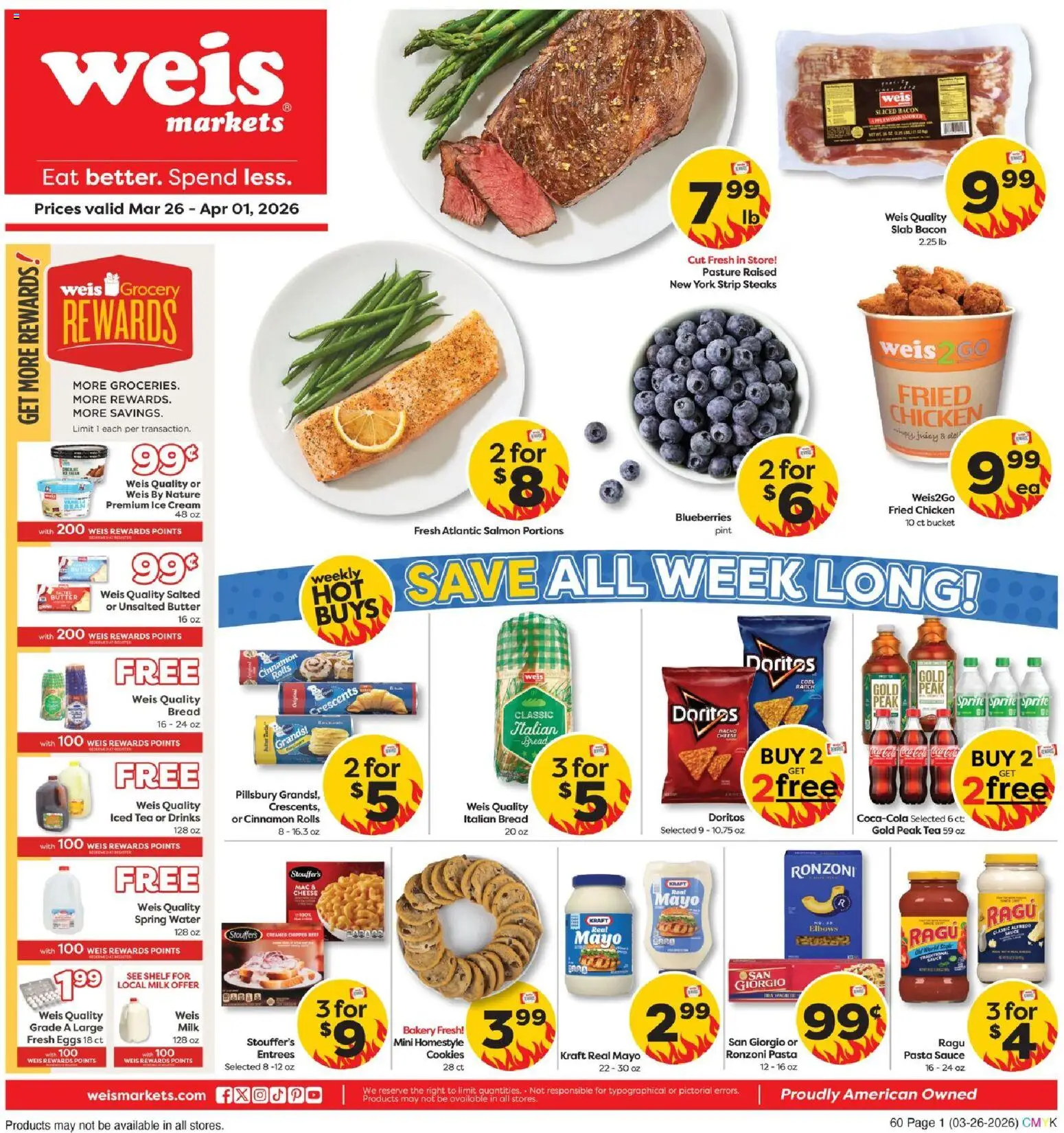 Weis Weekly Circular - PA - valid from 26.03.2026 | Page: 3 | Products: Bakery, Pasta, Cookies, Water