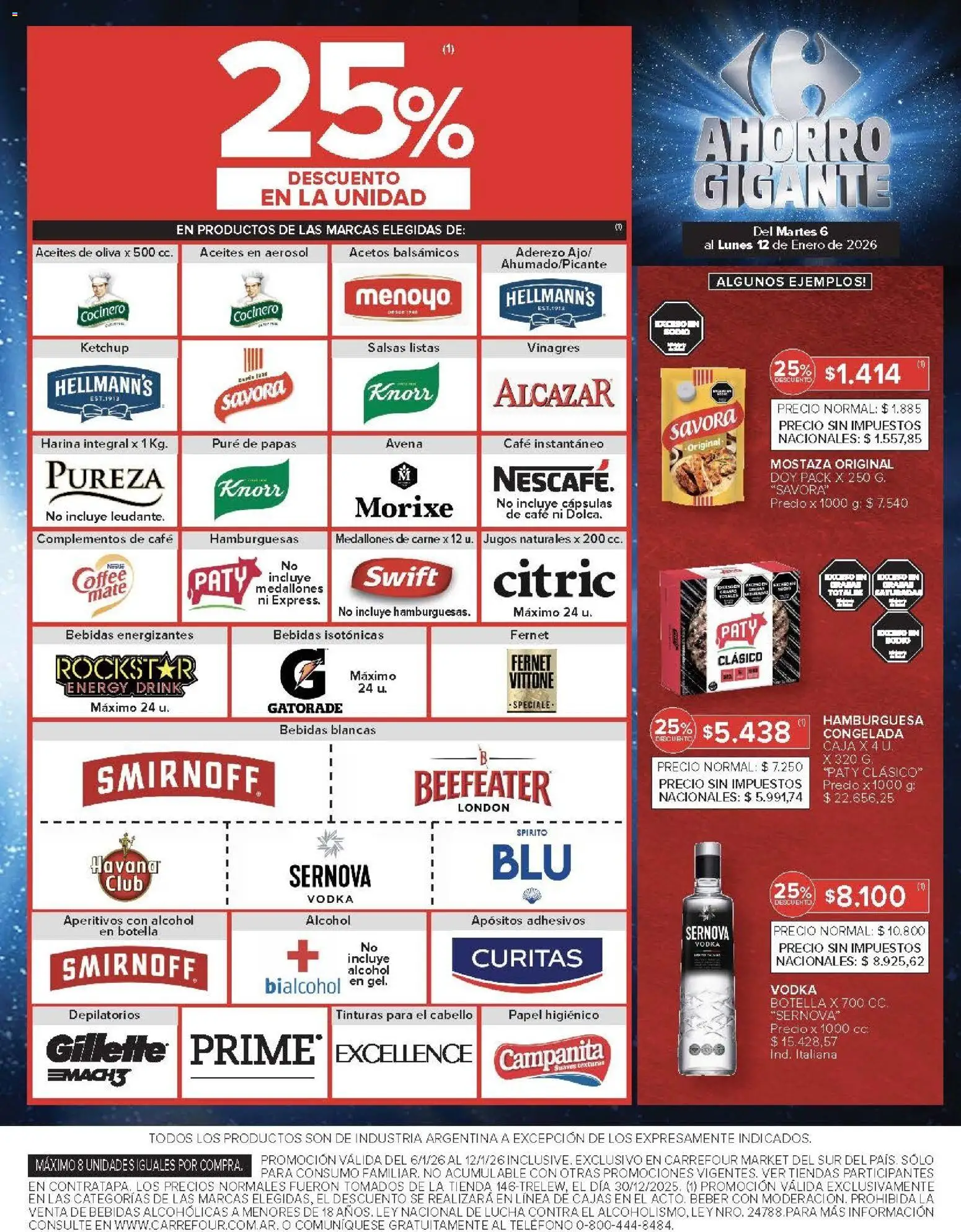 Carrefour ofertas │ válido desde el 06.01.2026 | Página: 46 | Productos: Caja, Harina, Mostaza, Fernet