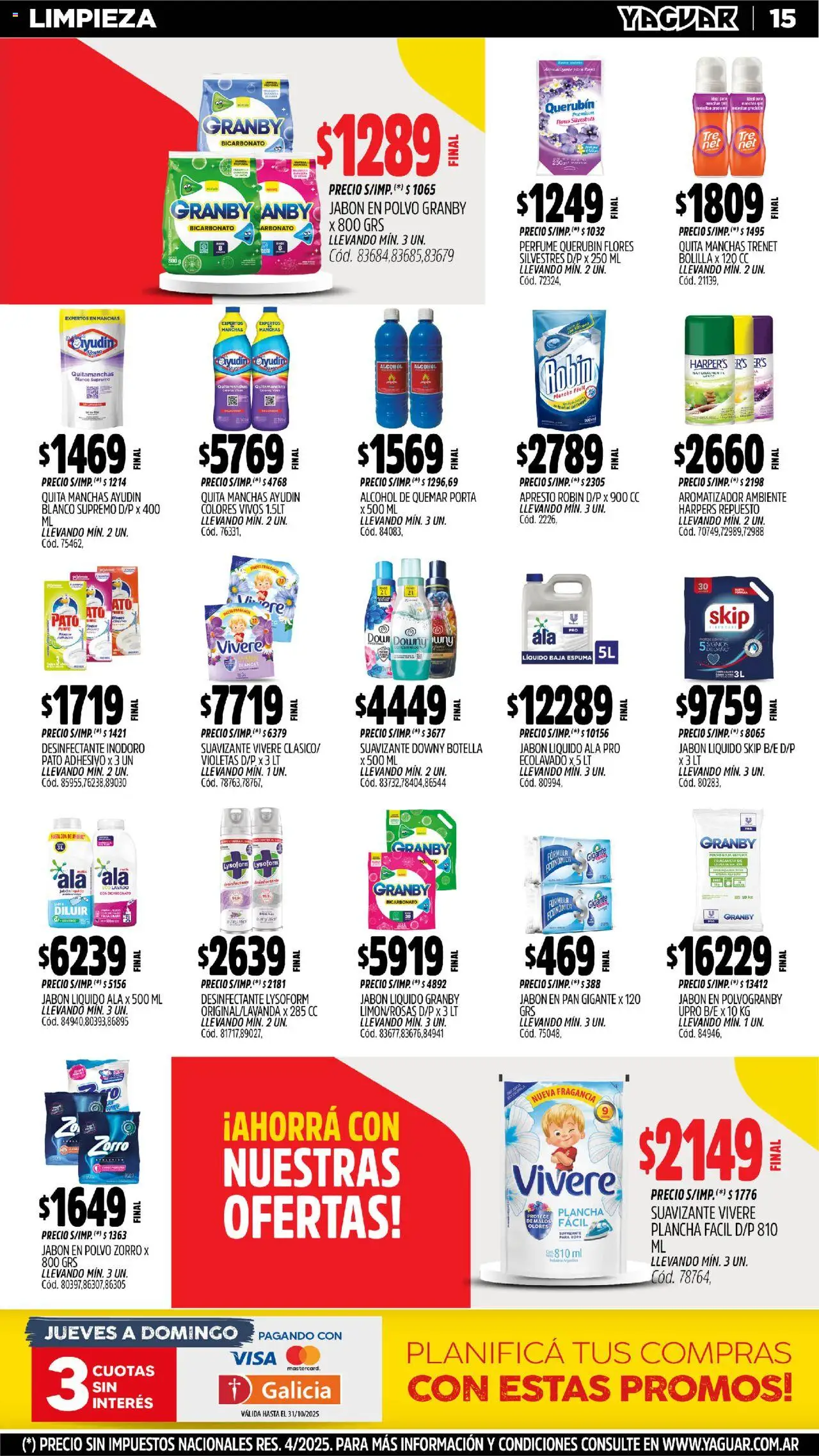 Yaguar - Trelew │ válido desde el 20.10.2025 | Página: 15 | Productos: Botella, Perfume, Jabón, Suavizante