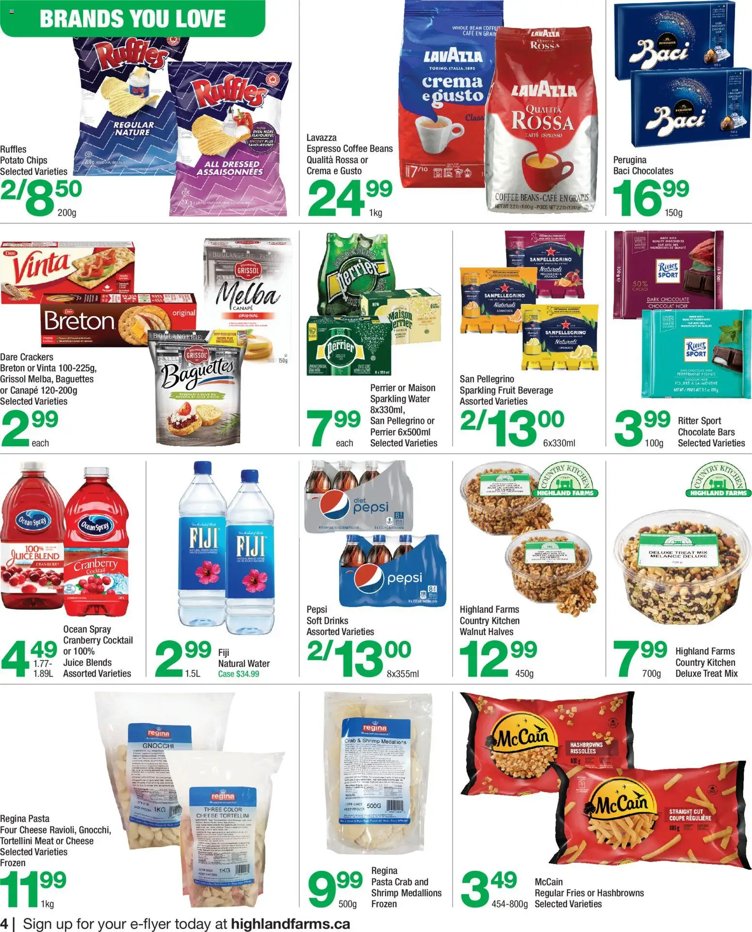 Highland Farms flyer valid from 26.03.2026 | Page: 4 | Products: Pasta, Coffee, Chocolate, Juice