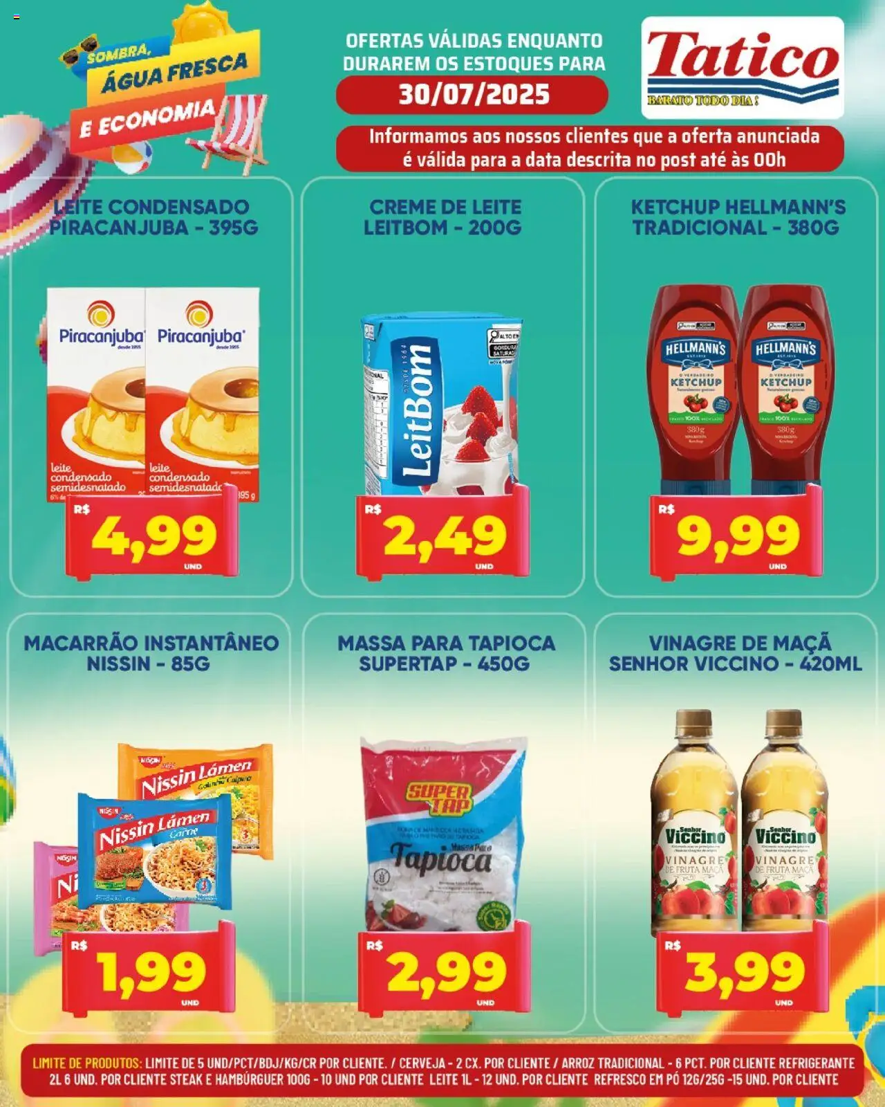 Tatico Folheto - válido de 30.07.2025 | Página: 3 | Produtos: Leite, Ketchup, Creme, Leite condensado