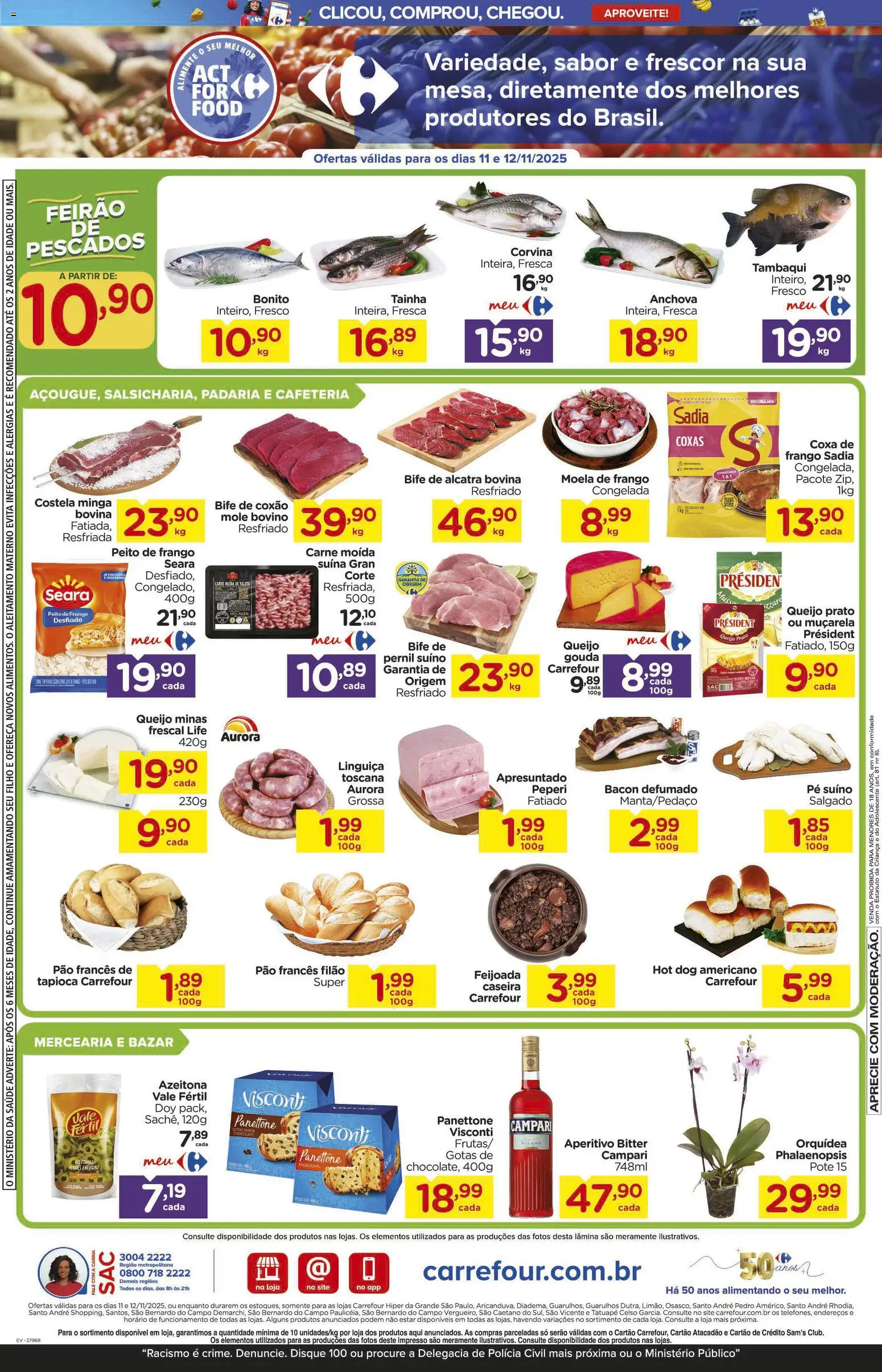 Carrefour Folheto - válido de 11.11.2025 | Página: 2 | Produtos: Linguiça, Moela, Anchova, Muçarela