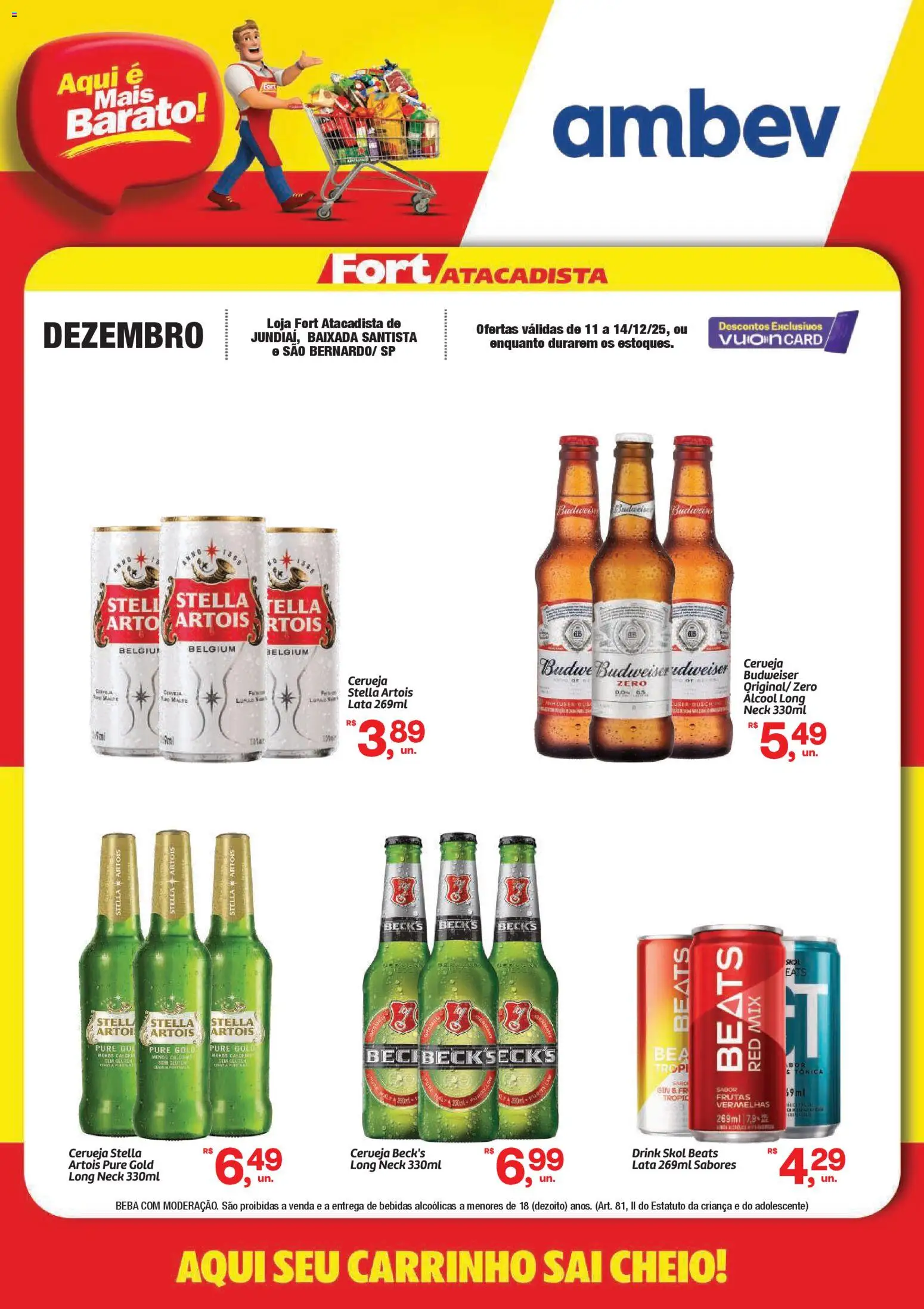 Fort Atacadista Folheto - válido de 11.12.2025 | Página: 1 | Produtos: Cerveja, Carrinho, Gin