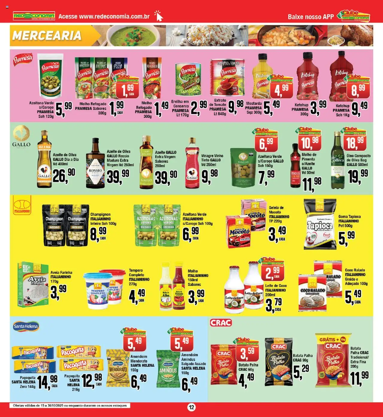 RedEconomia Folheto - válido de 15.10.2025 | Página: 12 | Produtos: Azeitonas, Tapioca, Ketchup, Leite de coco