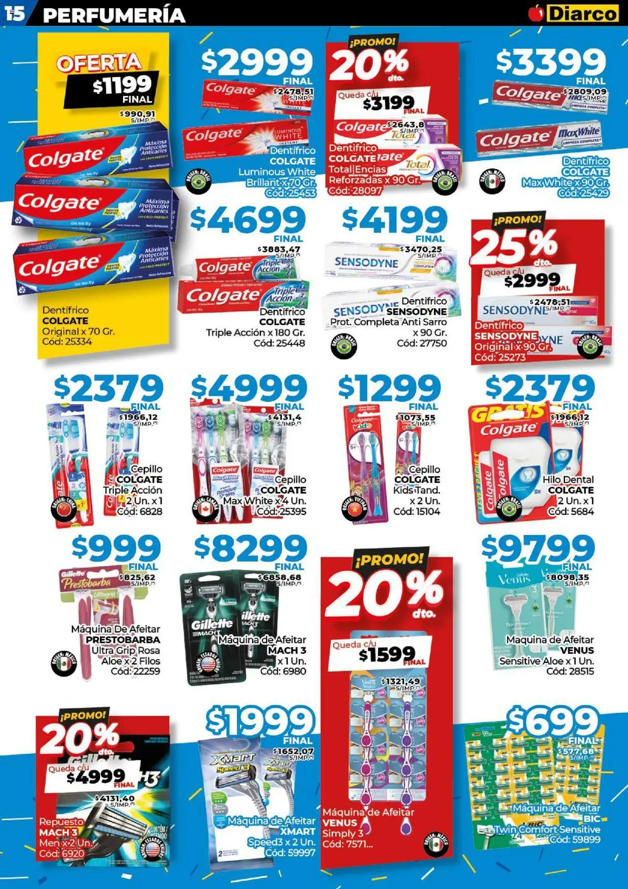 Diarco ofertas │ válido desde el 18.08.2025 | Página: 15 | Productos: Maquina de afeitar, Cepillo, Hilo dental