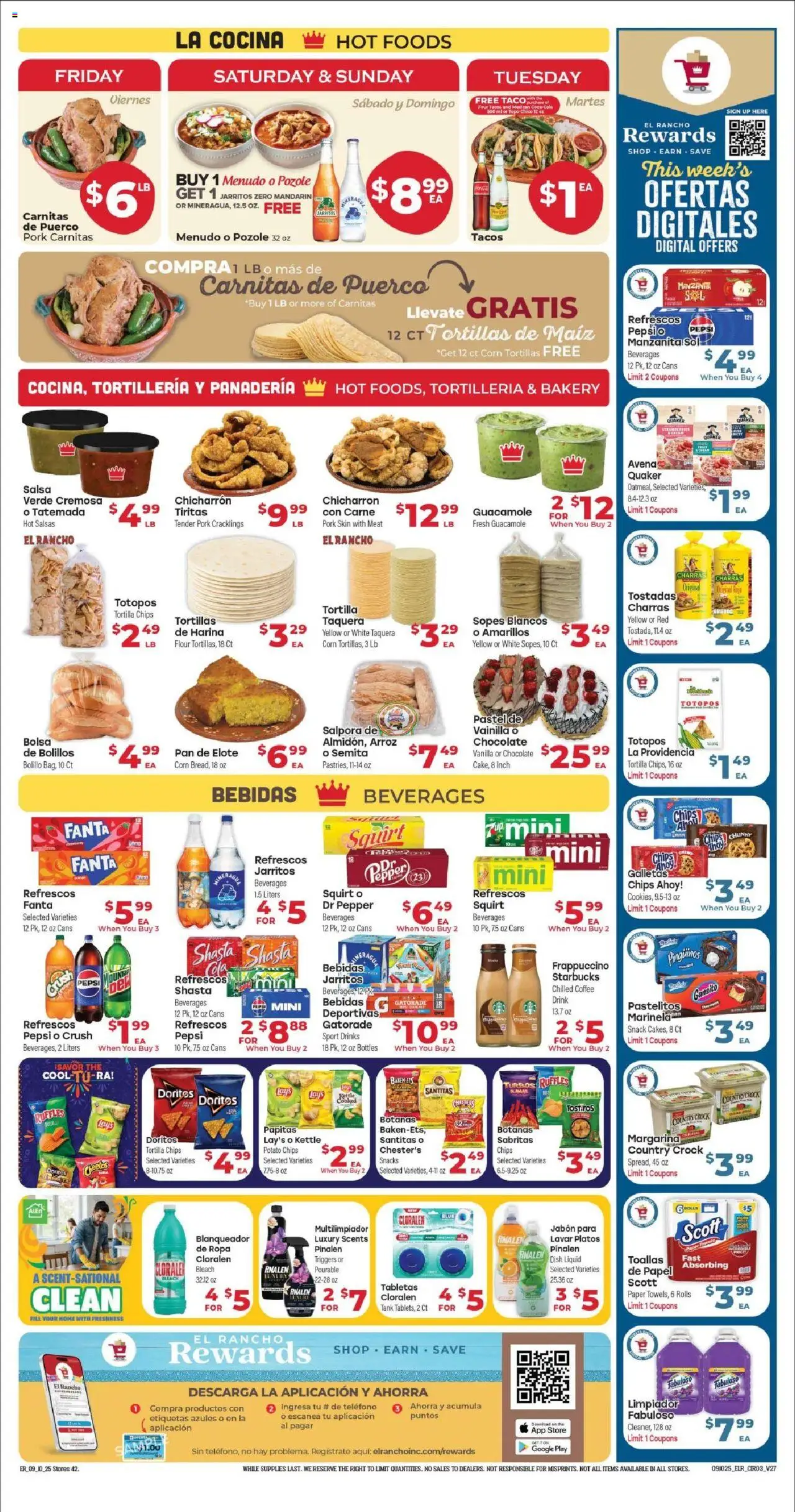 El Rancho Weekly Ad - valid from 10.09.2025 | Page: 3 | Products: Coffee, Pork, Chips, Pepper