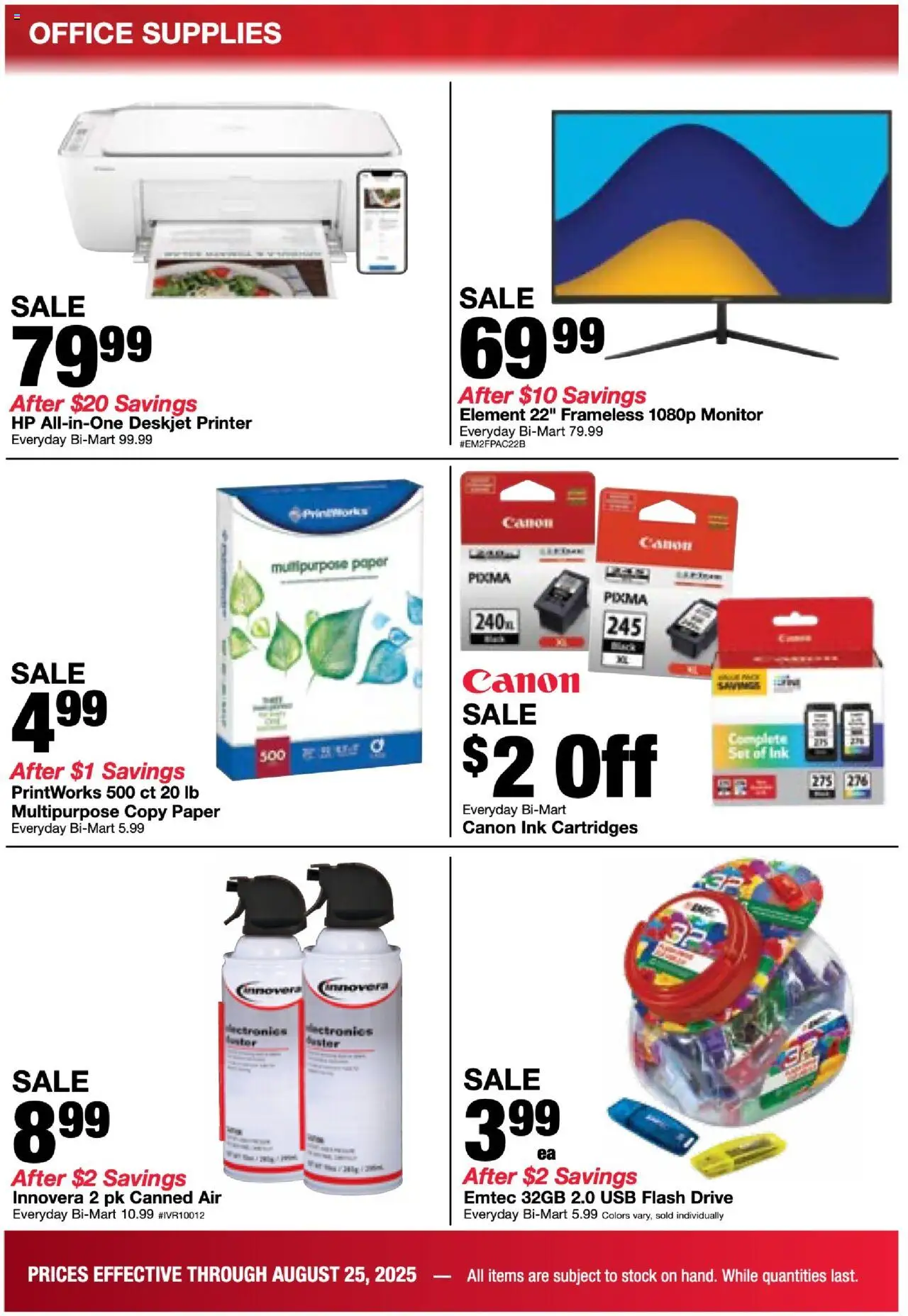 Bi-Mart Back to School - valid from 19.08.2025 | Page: 4 | Products: Ink, Monitor, Printer, Usb