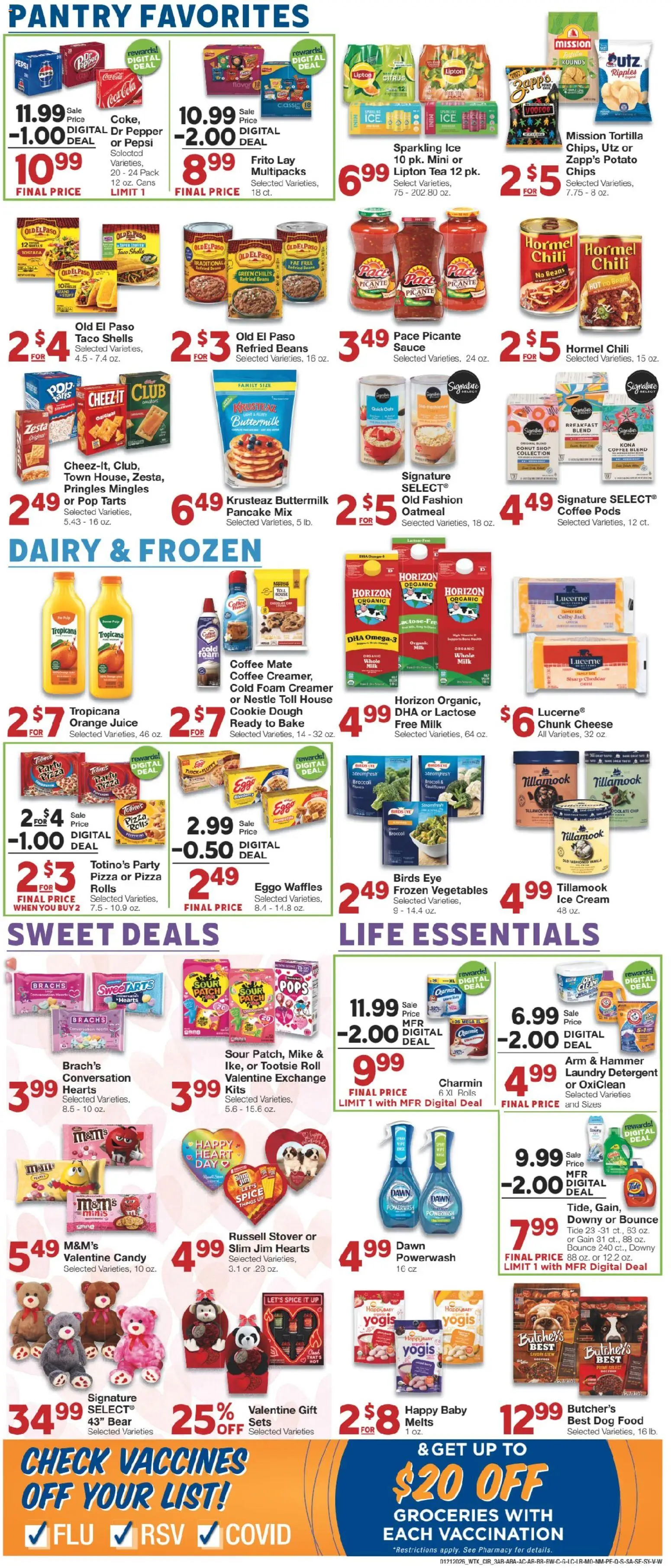 United Supermarkets Weekly Ad - valid from 20.01.2026 | Page: 3 | Products: Broccoli, Cream, Ice cream, Sauce