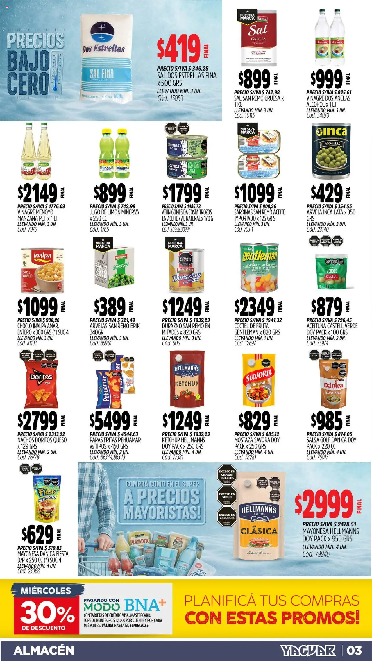 Yaguar - Córdoba │ válido desde el 16.06.2025 | Página: 3 | Productos: Ketchup, Arvejas, Salsa Golf, Papas fritas