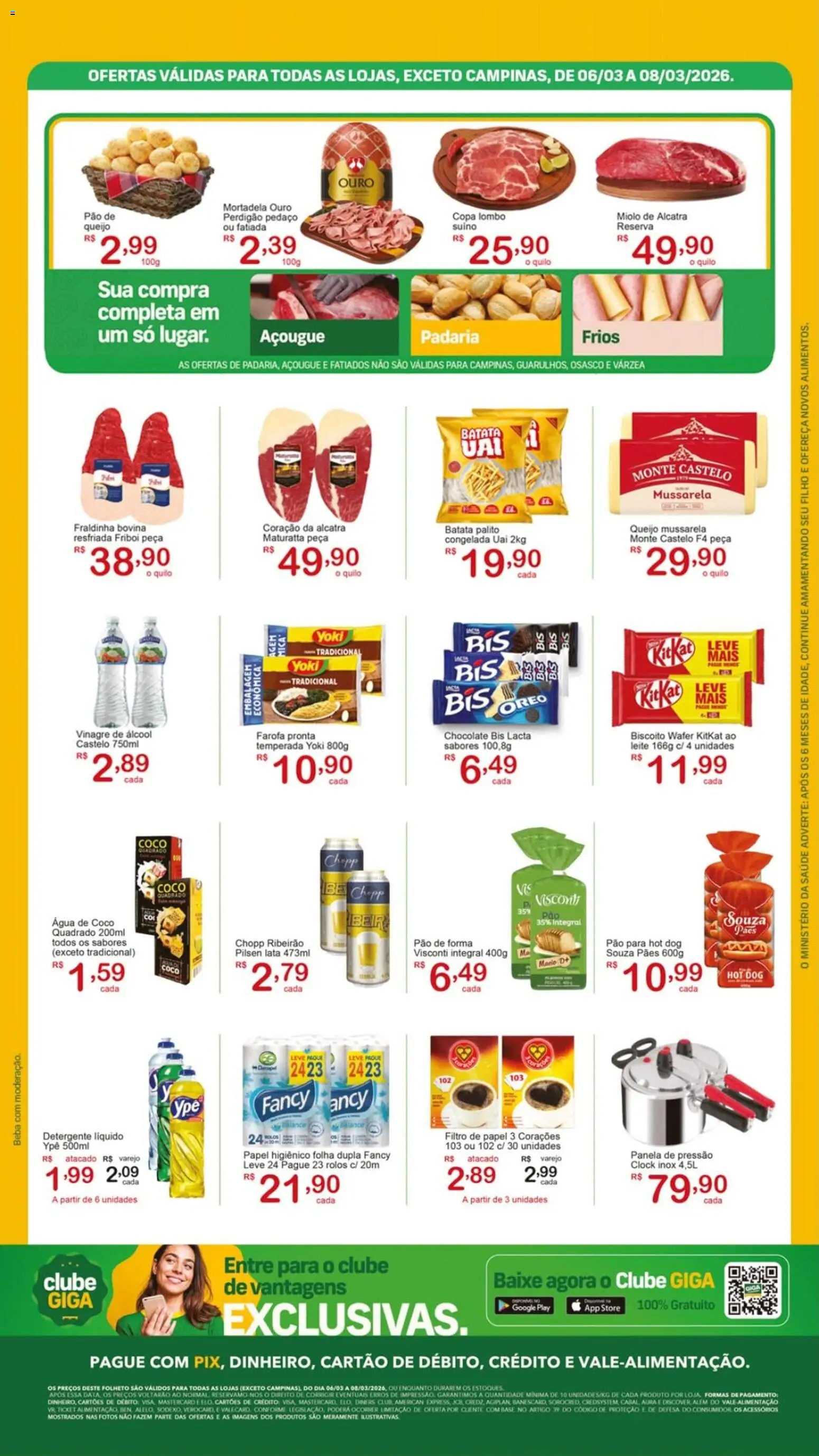 GIGA Atacado Folheto - válido de 06.03.2026 | Página: 2 | Produtos: Filtro de papel, Chocolate, Pão de forma, Papel higiênico