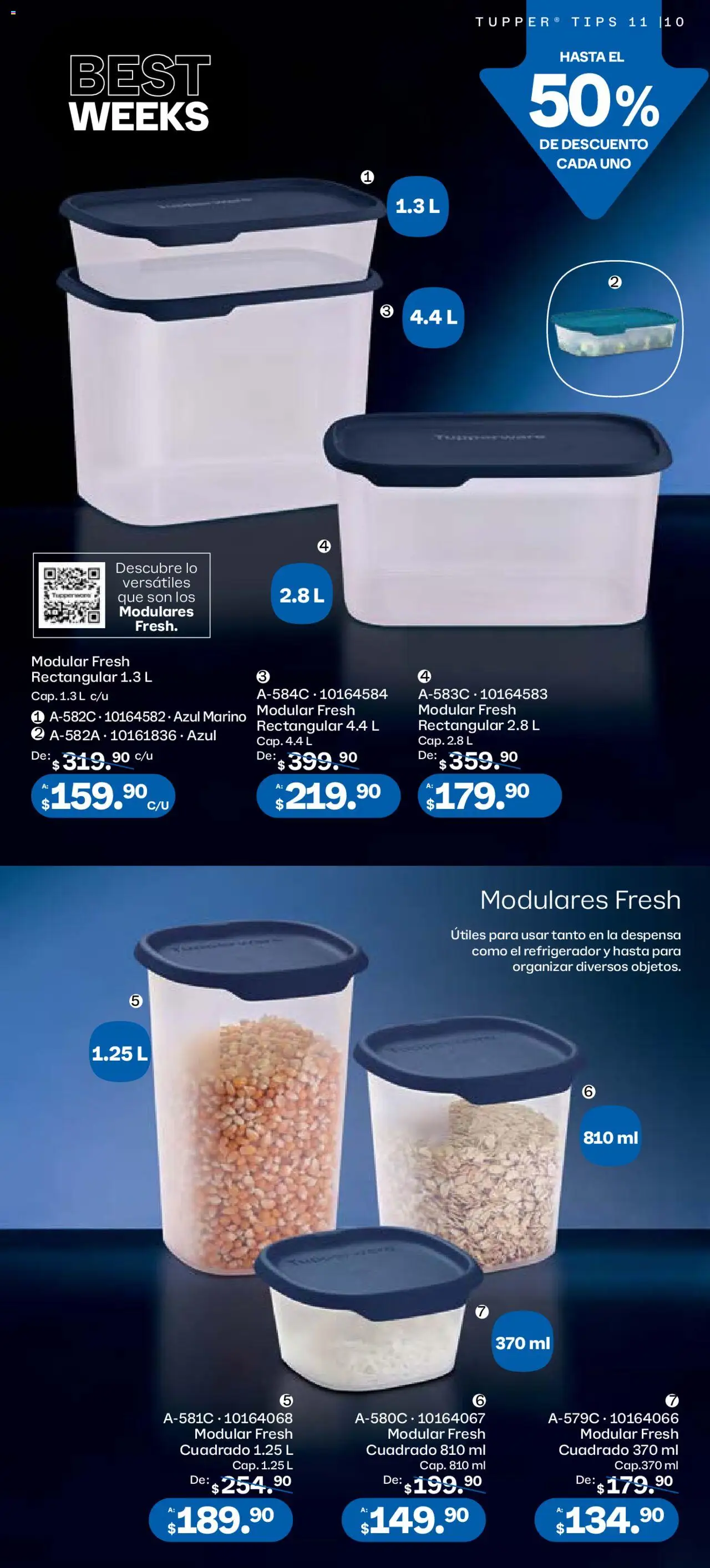 Nuevas ofertas de Tupperware válidas en toda la República Mexicana desde el 06.10.2025. ¡Encuentra las mejores ofertas en Tupperware - Catálogo! | Página: 10 | Productos: Refrigerador, Tupper, Modular, Despensa