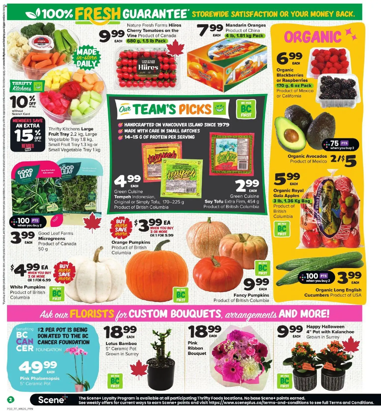 Thrifty Foods flyer valid from 23.10.2025 | Page: 3 | Products: Bag, Apples, Oranges, Tomatoes