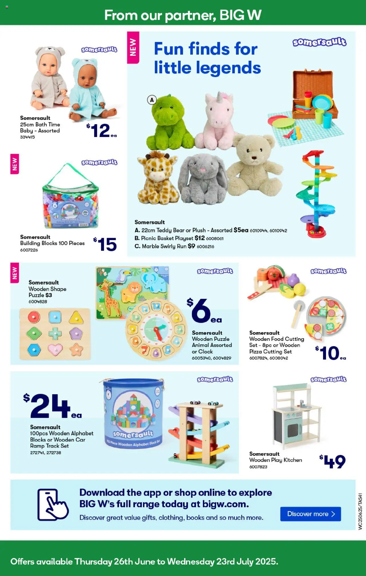 Woolworths catalogue - valid from 25.06.2025 | Page: 41 | Products: Bath, Basket, Pizza, Clock