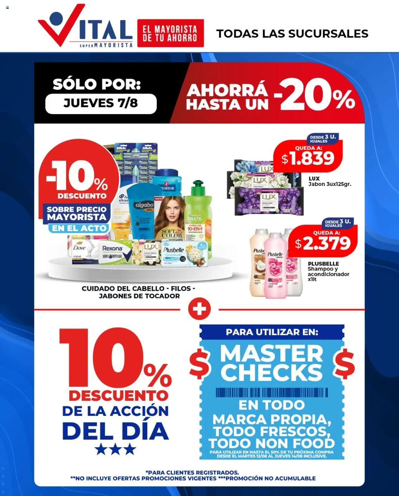 Vital - Sólo por Jueves │ válido desde el 07.08.2025 | Página: 1 | Productos: Sobre, Shampoo, Acondicionador, Jabón