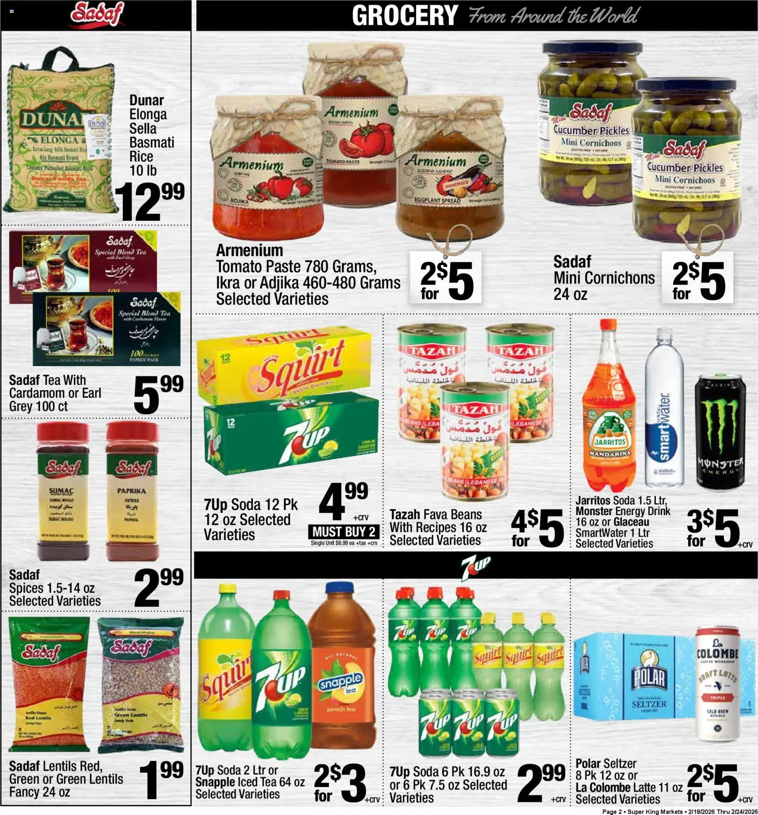 Super King - Weekly Ad - valid from 18.02.2026 | Page: 4 | Products: Rice, Spices, Eggplant, Peach