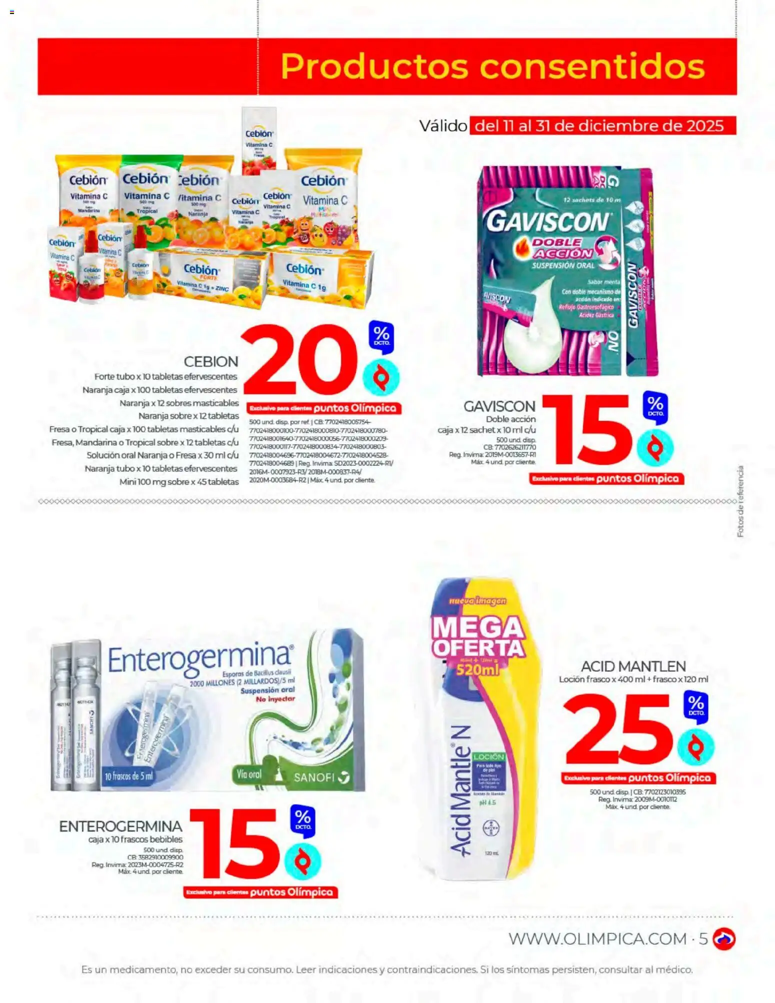 Olímpica revista - valida desde el 01.12.2025 | Página: 5 | Productos: Frasco, Fresa, Sobre, Loción