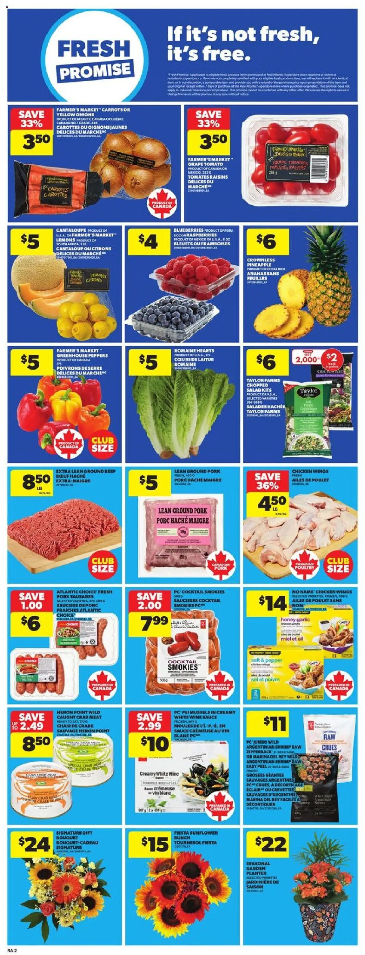 Atlantic Superstore flyer valid from 09.10.2025 | Page: 5 | Products: Beef, Salad, Chicken wings, Chicken