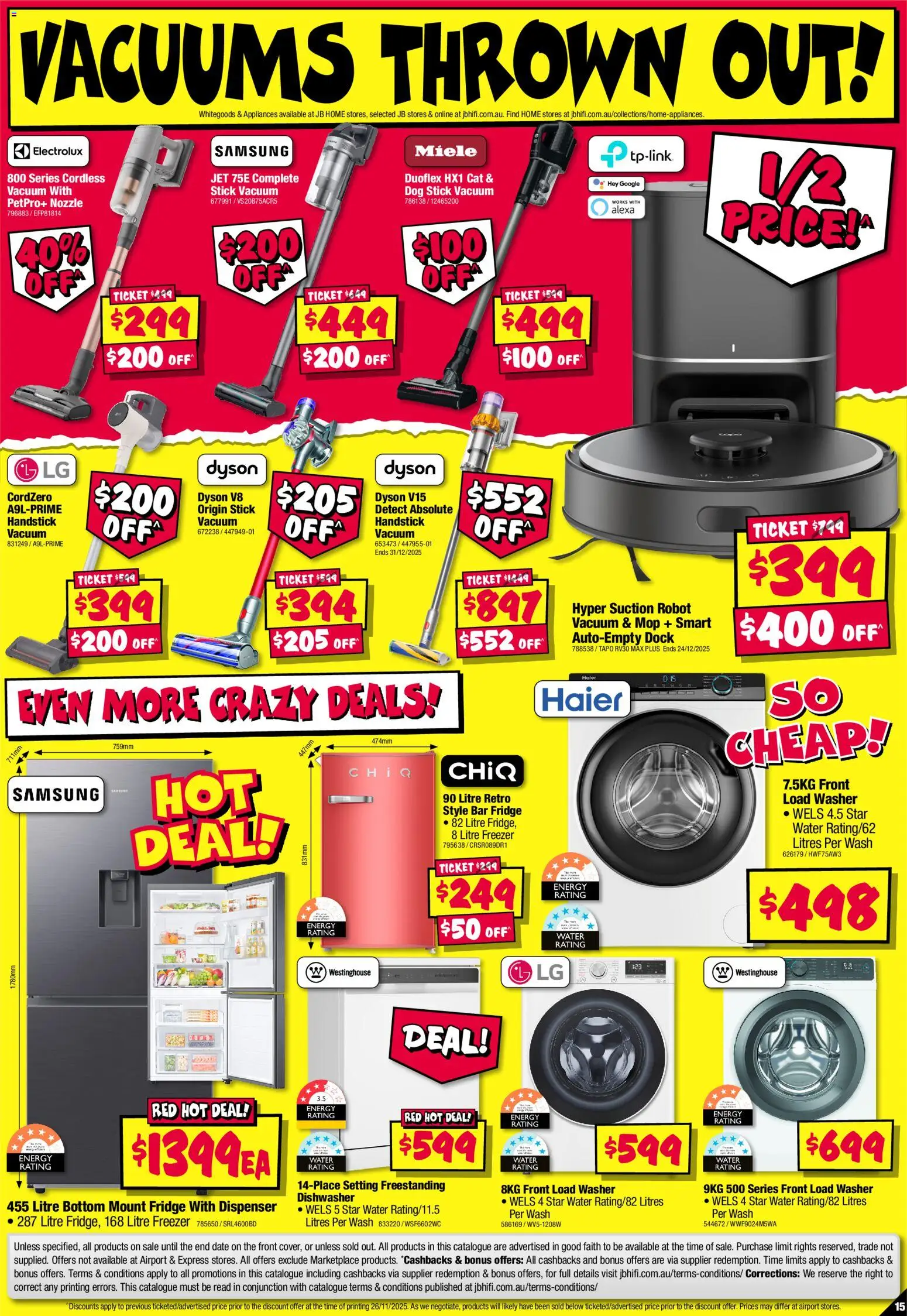 JB Hi-Fi catalogue - valid from 10.12.2025 | Page: 15 | Products: Water, Date, Fridge, Robot