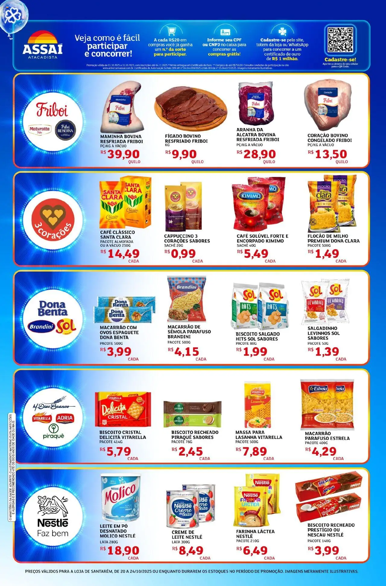Assaí Atacadista Folheto - válido de 20.10.2025 | Página: 3 | Produtos: Almofada, Creme, Câmera, Café solúvel