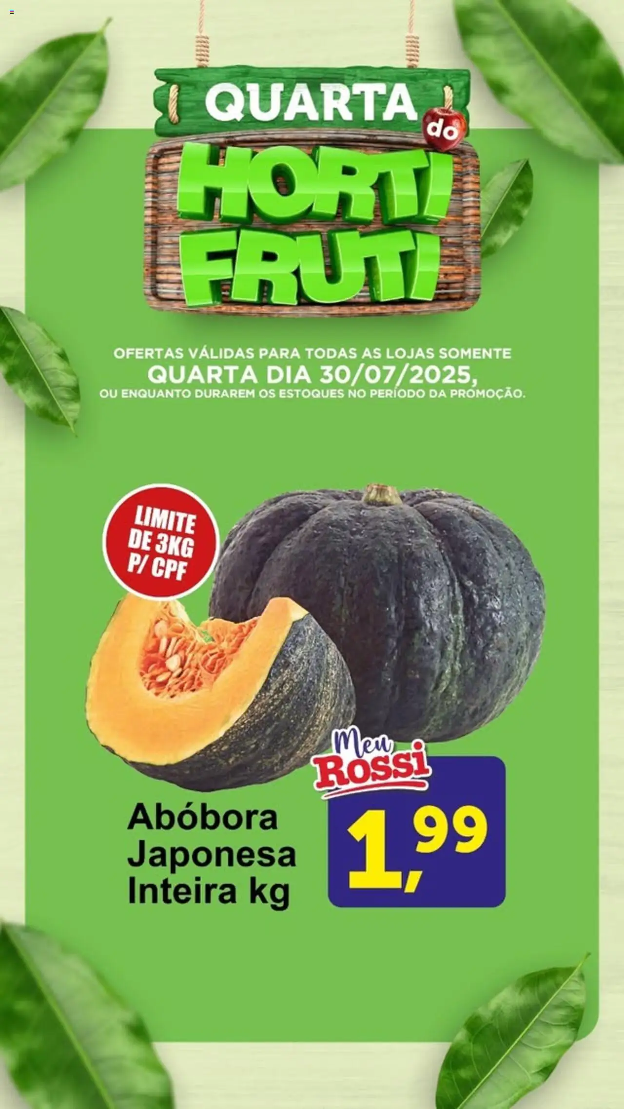 Rossi Supermercados Folheto - válido de 30.07.2025 | Página: 3 | Produtos: Abóbora