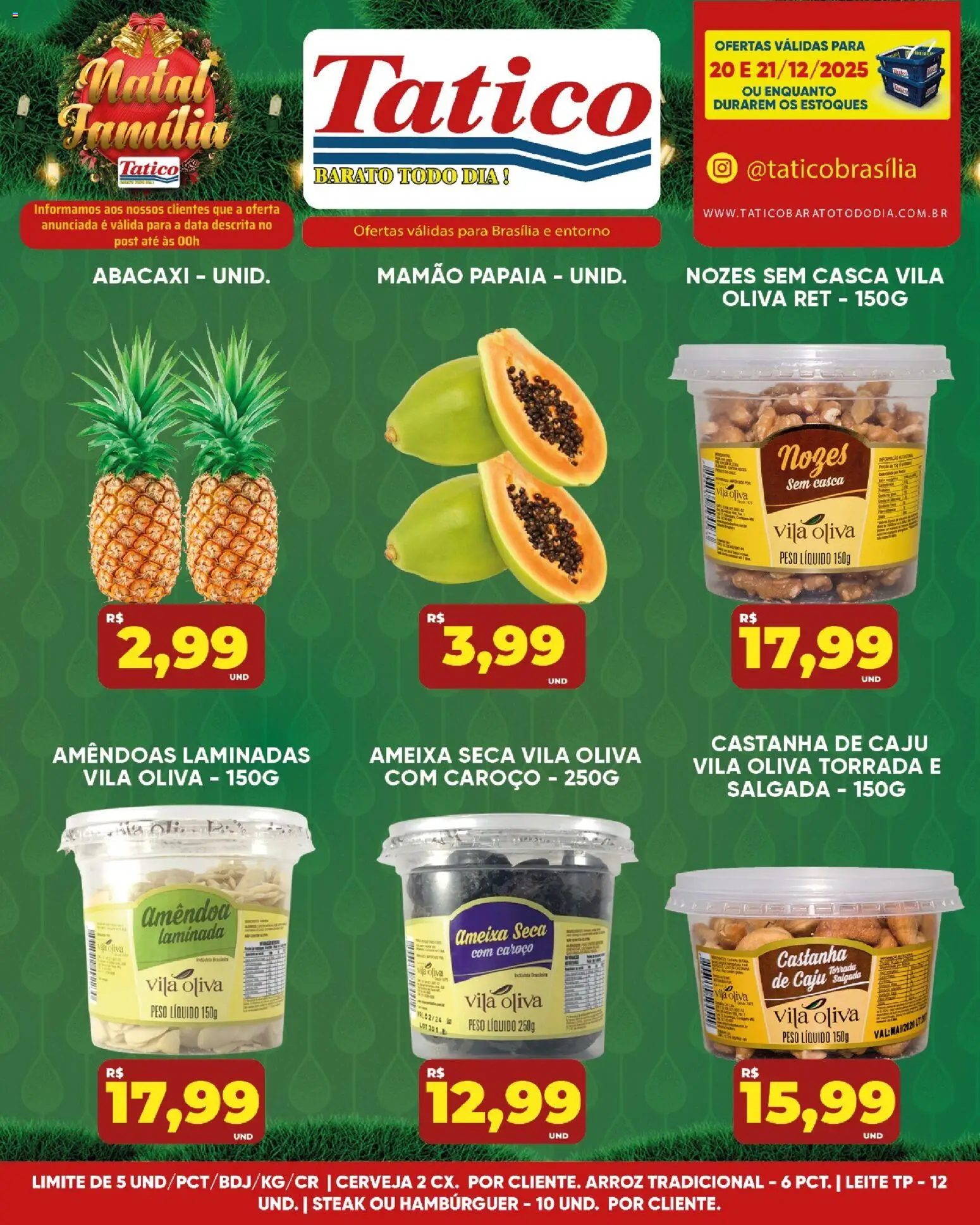 Tatico Folheto - válido de 22.12.2025 | Página: 28 | Produtos: Leite, Arroz, Mamão, Ameixa