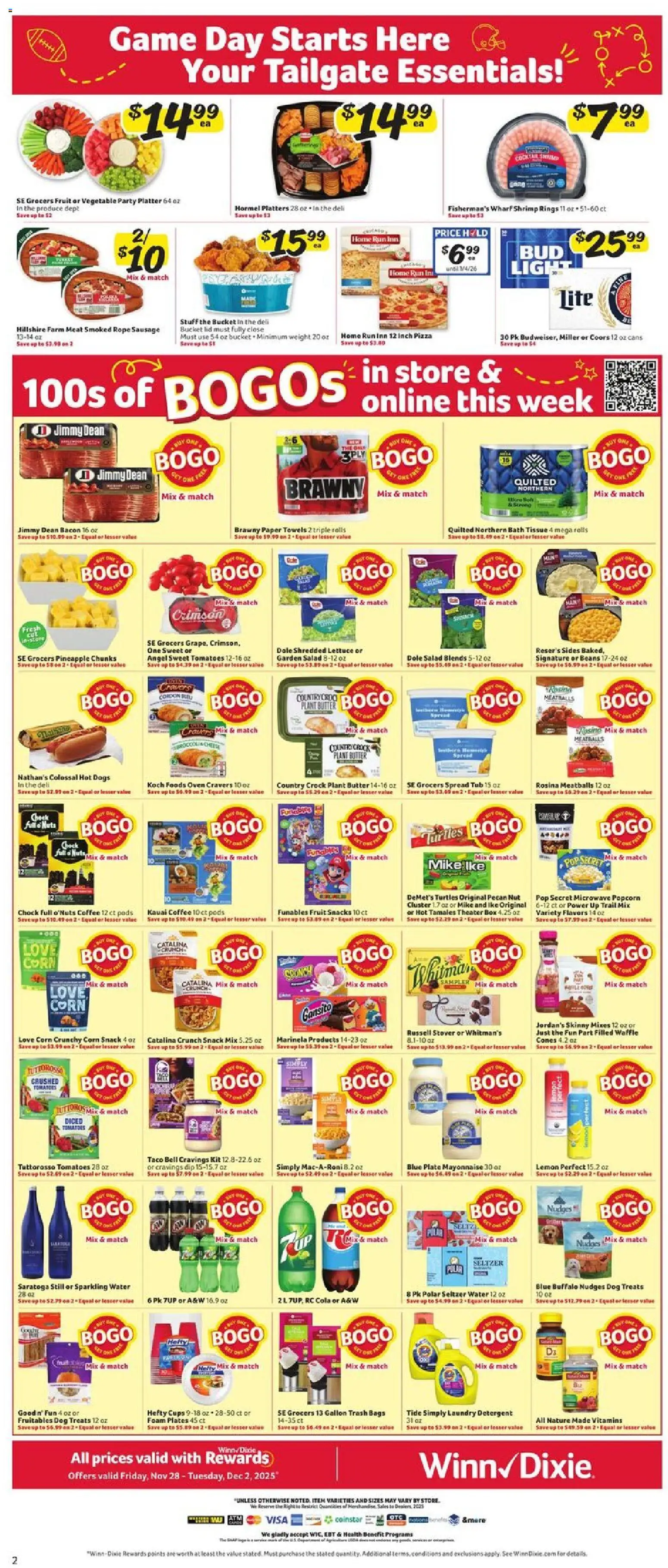 Winn Dixie Weekly Circular - GA - valid from 28.11.2025 | Page: 2 | Products: Dog Treats, Butter, Microwave, Nuts