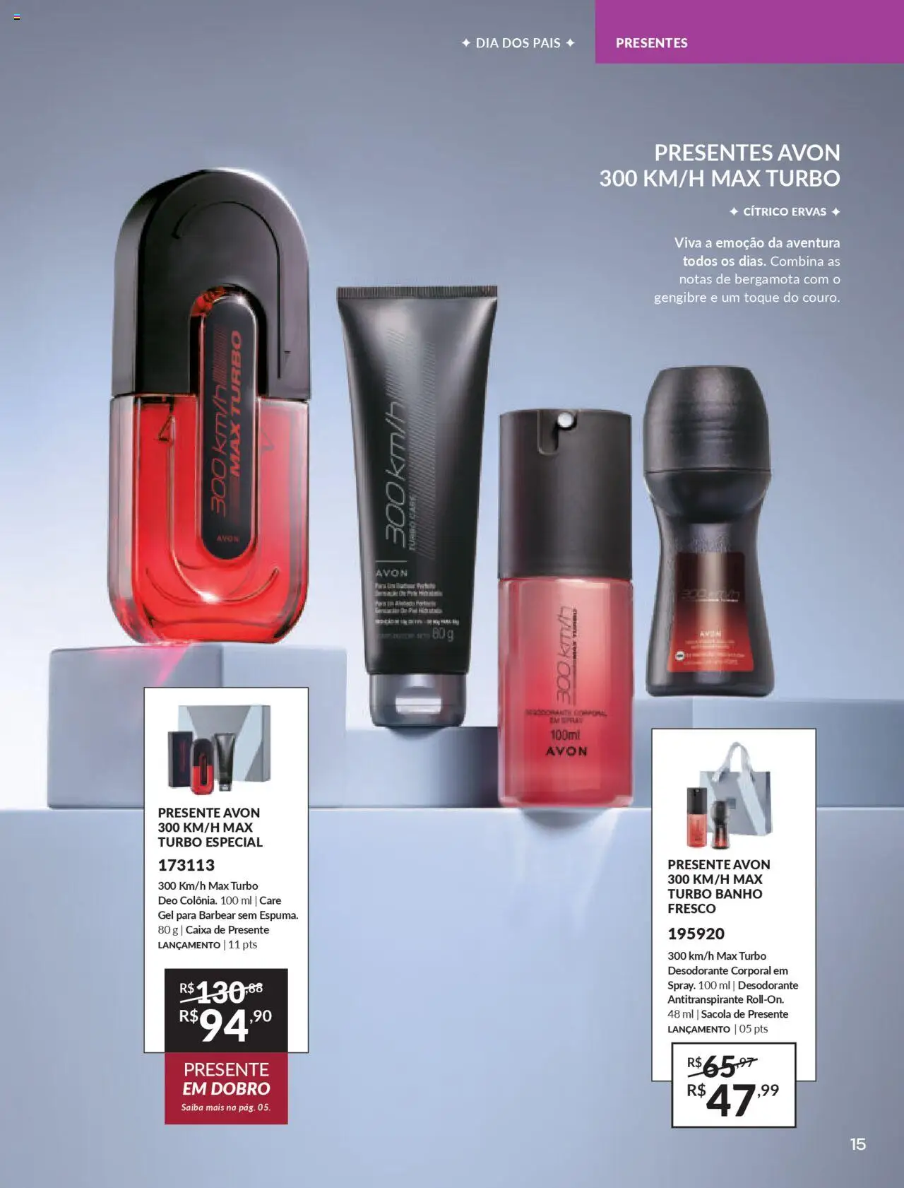 Avon Folheto - válido de 16.06.2025 | Página: 15 | Produtos: Bergamota, Gengibre, Desodorante, Caixa