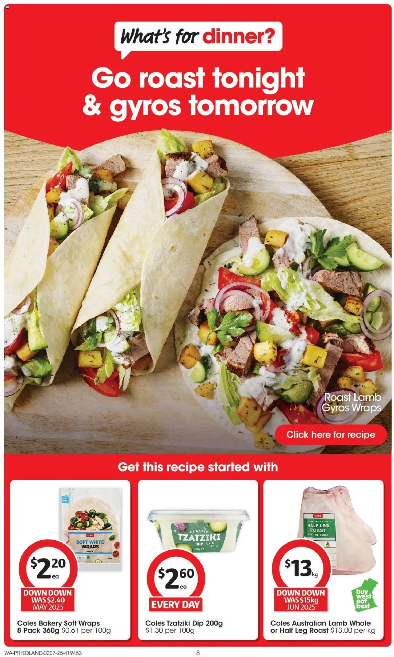 Coles catalogue - valid from 02.07.2025 | Page: 8 | Products: Lamb, Bakery