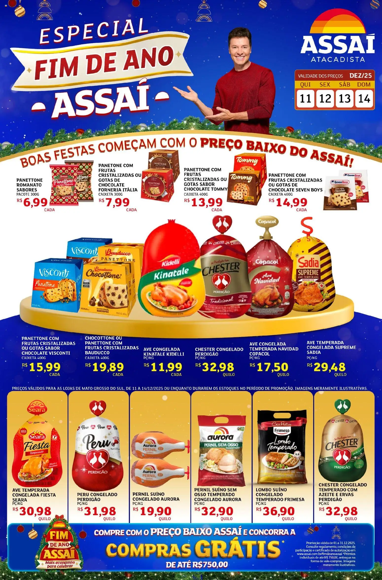 Assaí Atacadista Folheto - válido de 11.12.2025 | Página: 1 | Produtos: Lombo, Chocolate, Baixo, Panetone