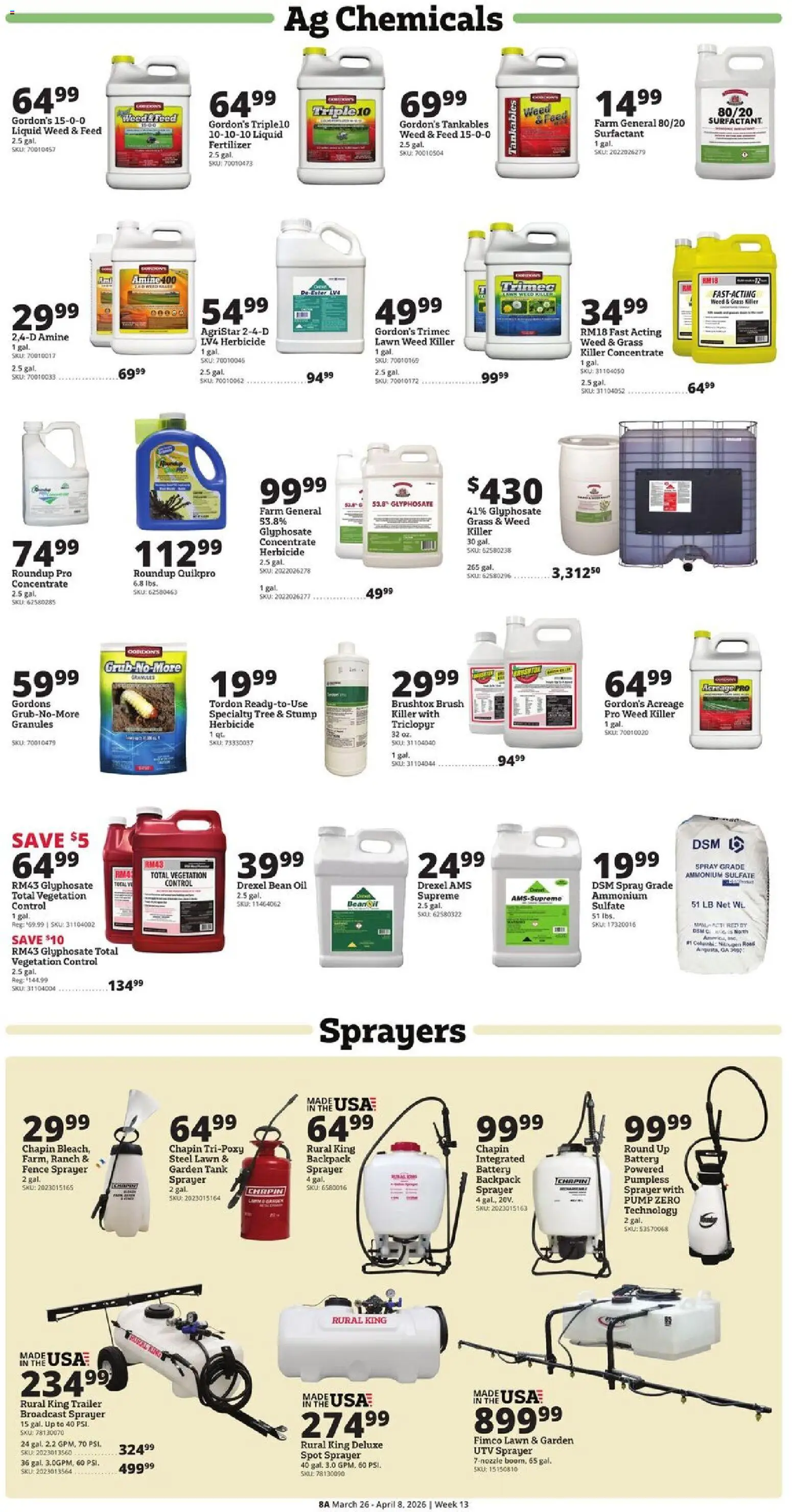 Rural King Weekly Ad - valid from 26.03.2026 | Page: 8 | Products: Battery, Brush, Oil, Backpack