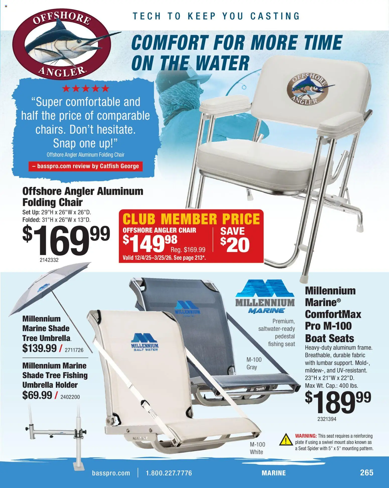 Cabela's Saltwater Specialist 26 - valid from 15.12.2025 | Page: 265 | Products: Chair, Water, Salt, Umbrella