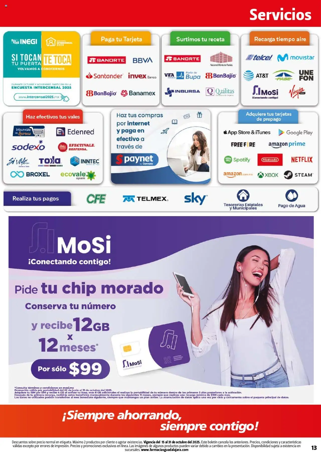 Nuevas ofertas de Farmacia Guadalajara válidas en toda la República Mexicana desde el 15.10.2025. ¡Encuentra las mejores ofertas en Farmacia Guadalajara - Catálogo! | Página: 13 | Productos: Agua, Despensa, Té, Xbox