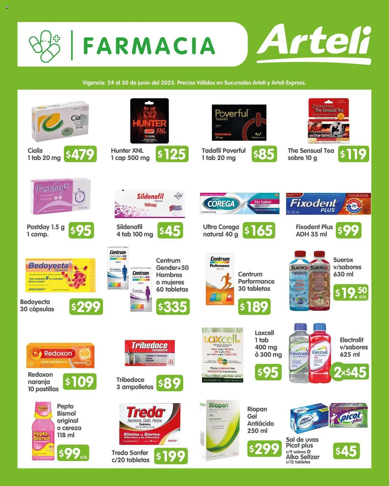 Nuevas ofertas de Arteli válidas en toda la República Mexicana desde el 24.06.2025. ¡Encuentra las mejores ofertas en Arteli folleto! | Página: 10 | Productos: Crema, Antiácido, Caja, Sobre