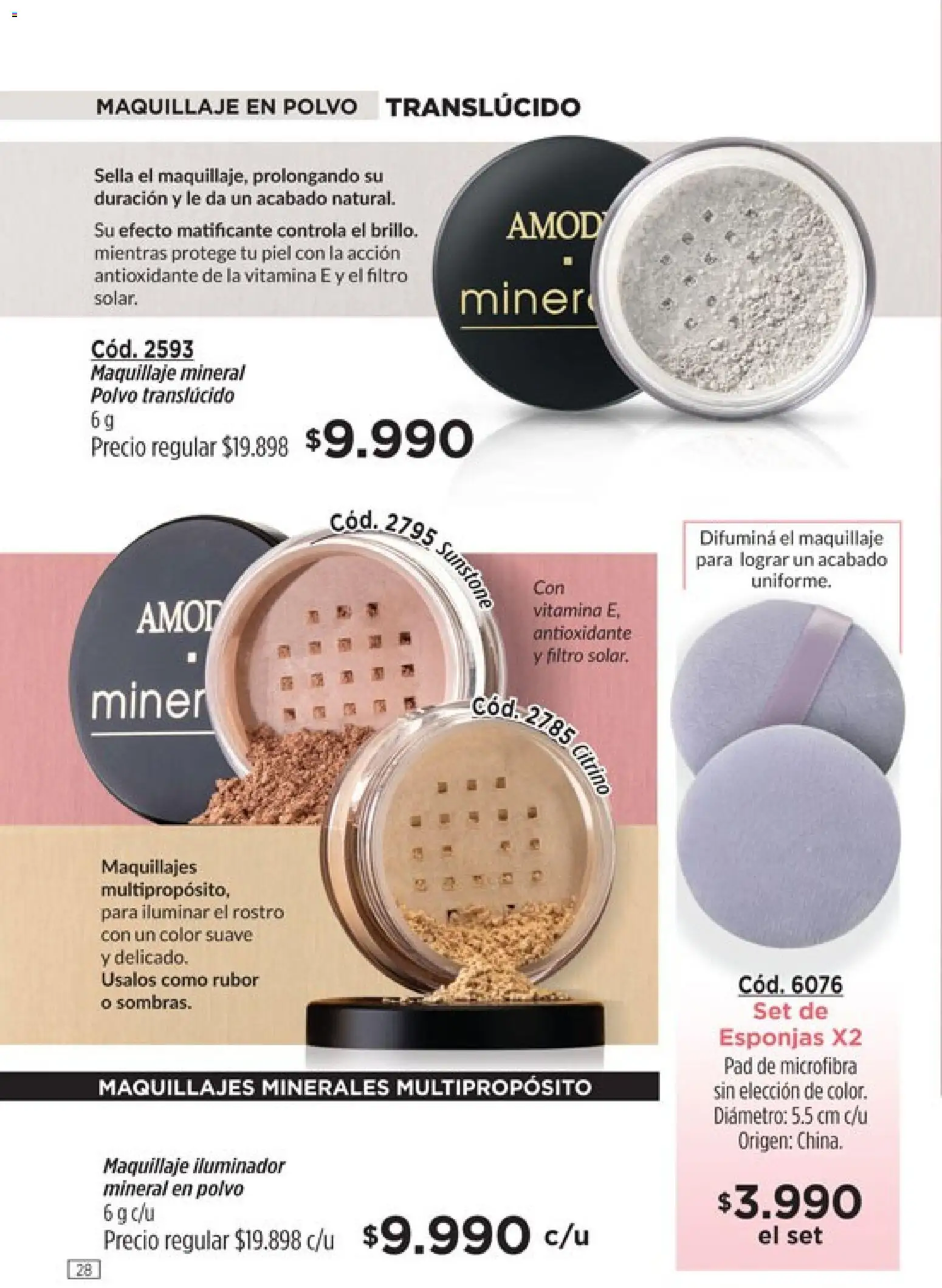 Catálogo Amodil Campaña 3 │ válido desde el 01.03.2026 | Página: 28 | Productos: Maquillaje, Iluminador, Rubor, Polvo