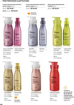 Natura - Ciclo 04/2026 - Pré-Visualização do folheto da loja Natura, válido de 19.02.2026 | Página: 100 | Produtos: Macadâmia, Hortelã, Algodão, Body