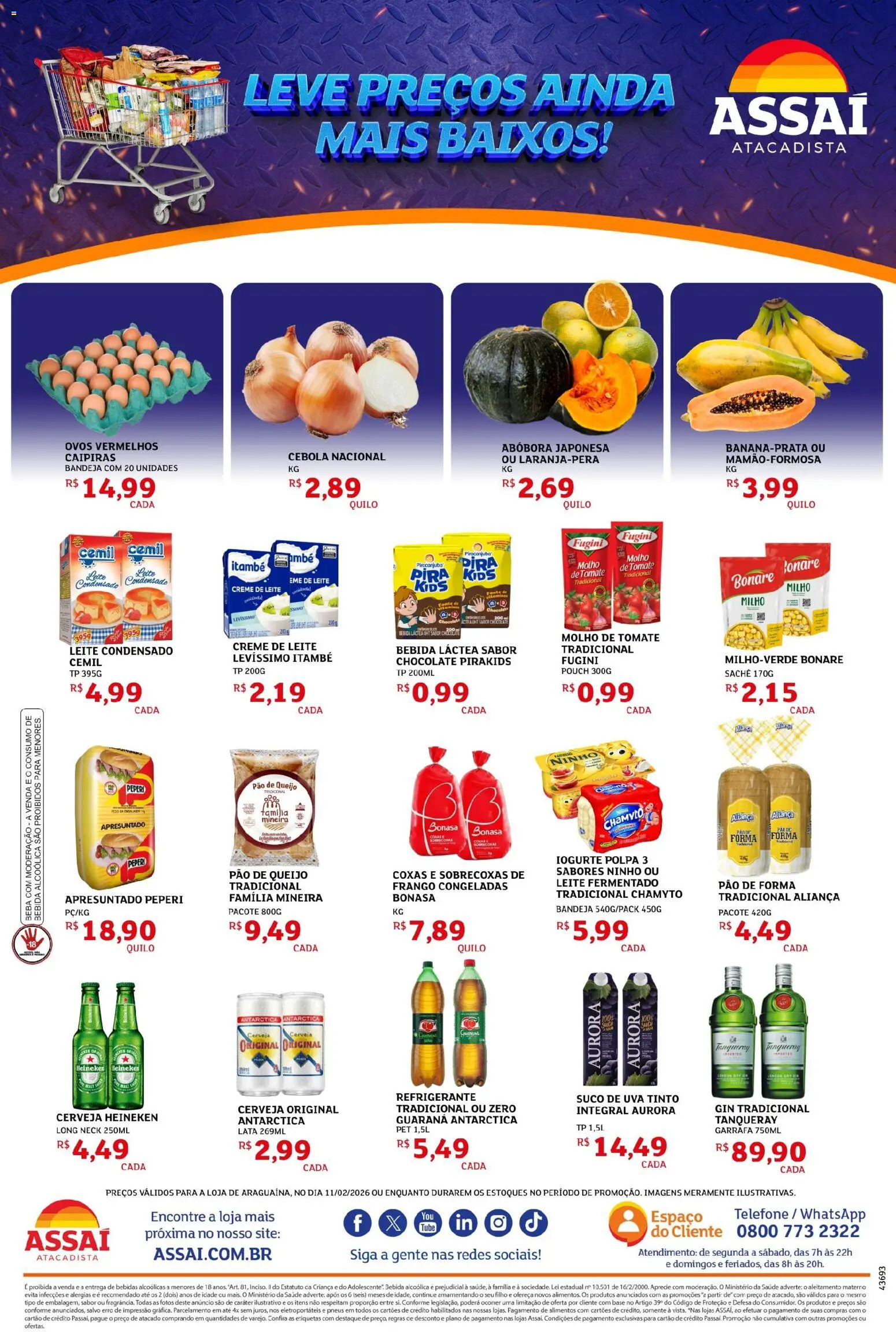Assaí Atacadista Folheto - válido de 11.02.2026 | Página: 2 | Produtos: Abóbora, Chocolate, Pneus, Heineken