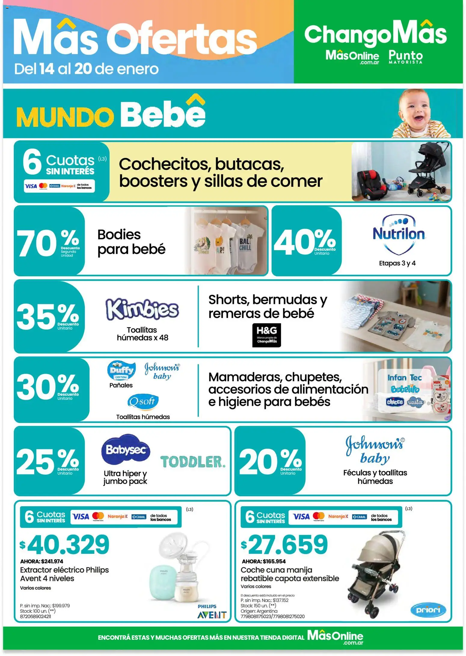 Changomas ofertas │ válido desde el 14.01.2026 | Página: 6 | Productos: Cuna, Toallitas húmedas, Bermudas, Pañales